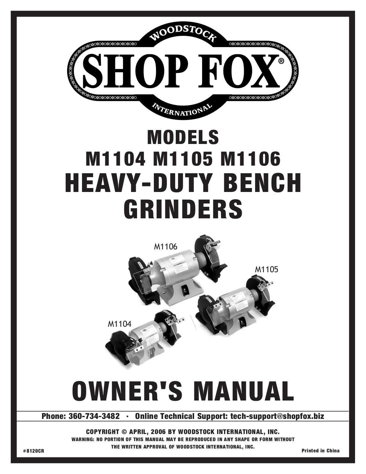 Shop fox M1106, M1105, M1104 User Manual