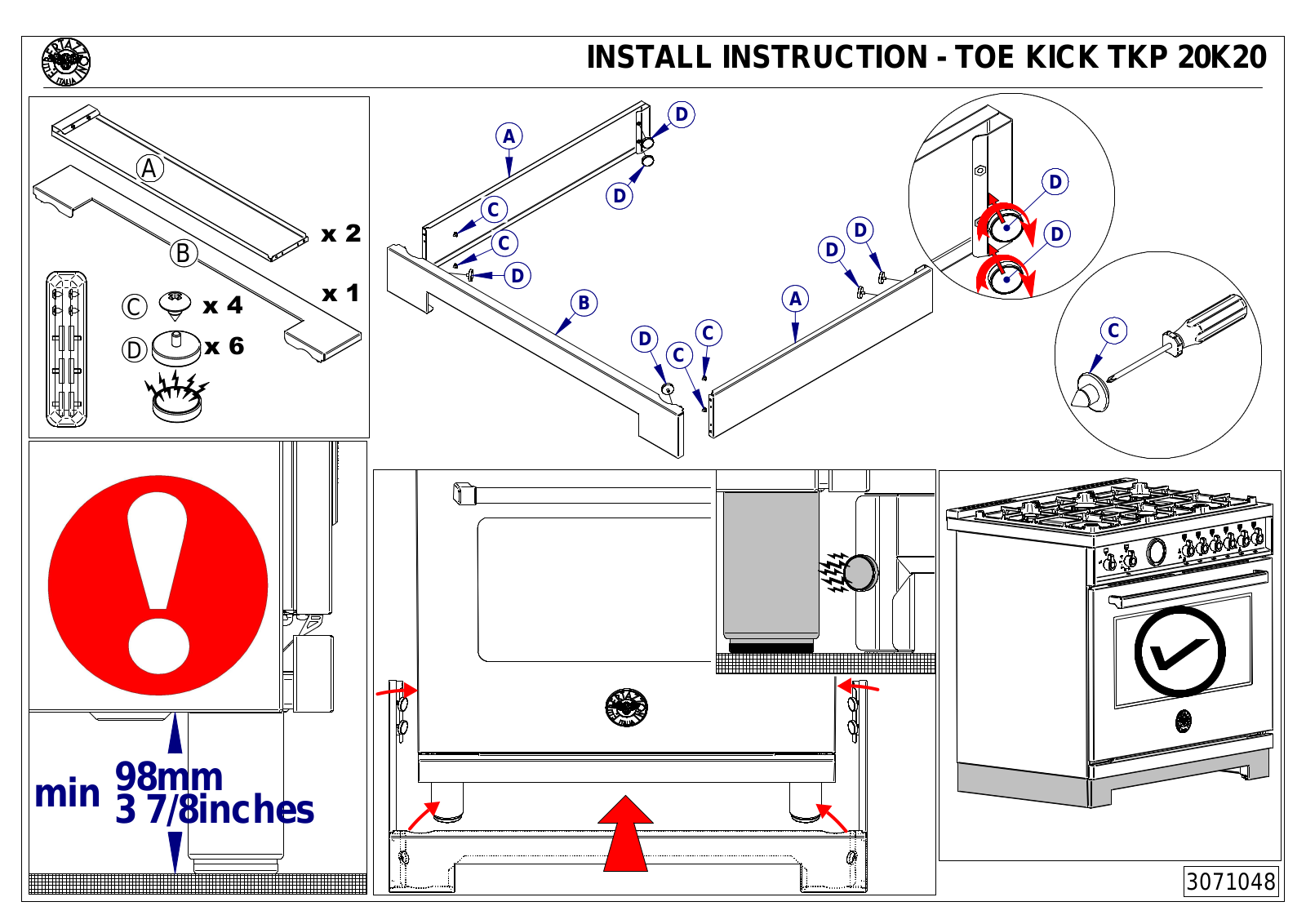 Bertazzoni TKP48X Installation manual