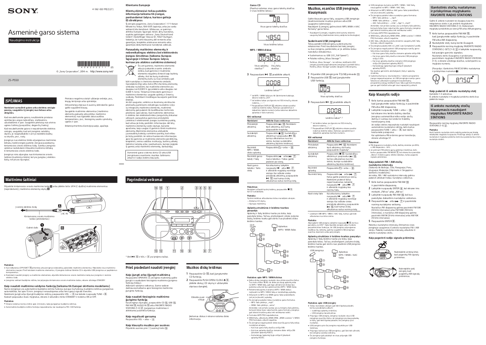 Sony ZS-PS50 User manual