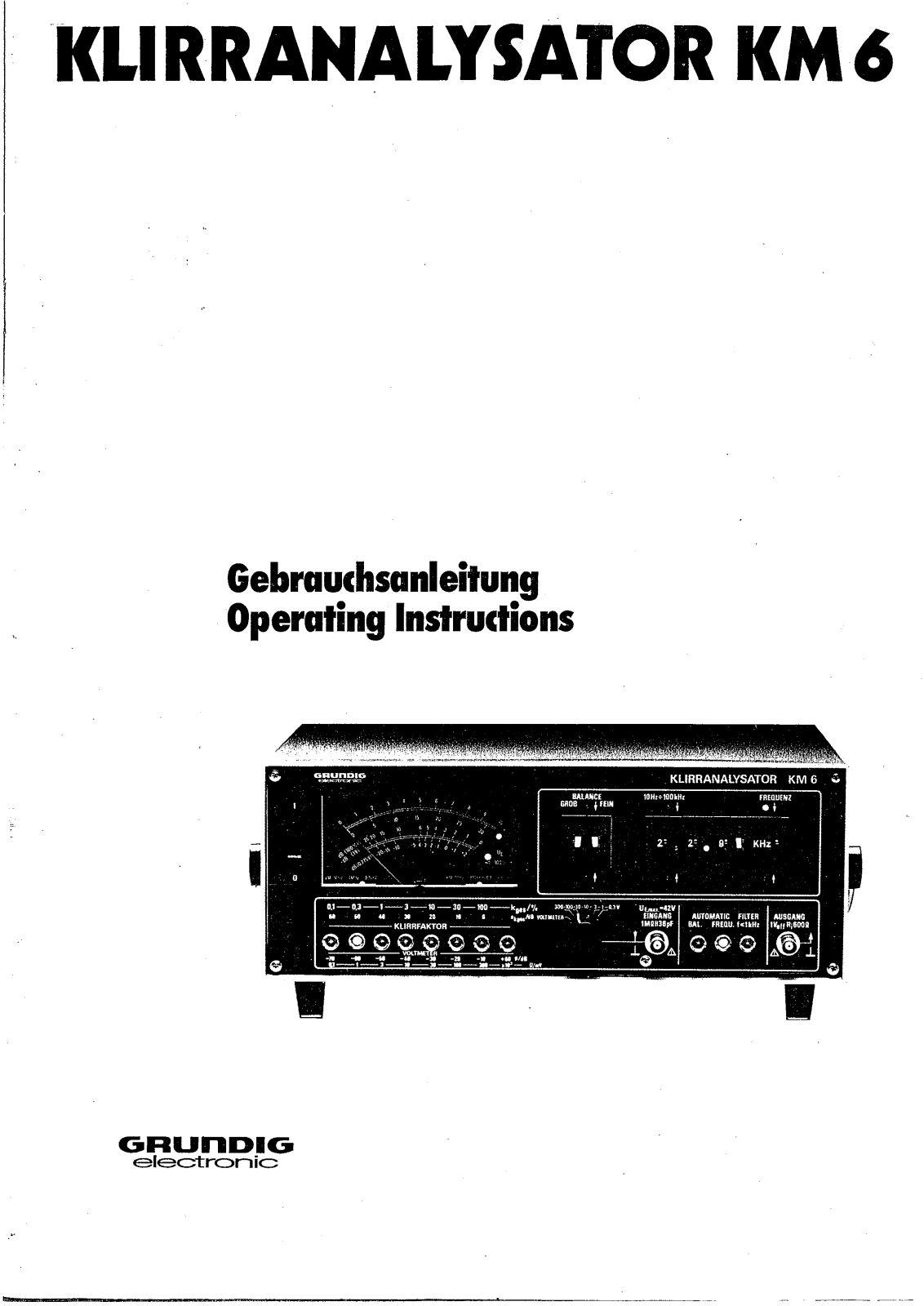 Grundig KM-6 Owners Manual