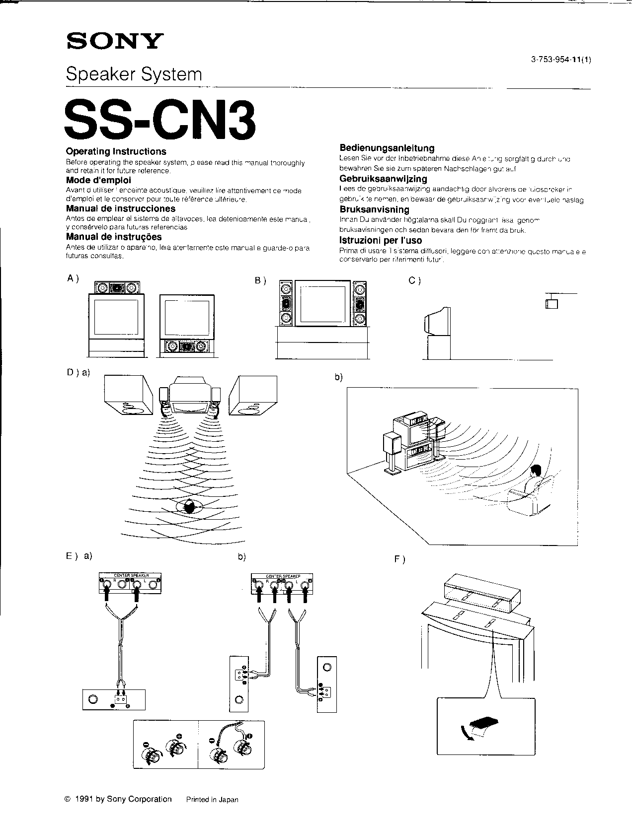 Sony SS-CN3 User Manual