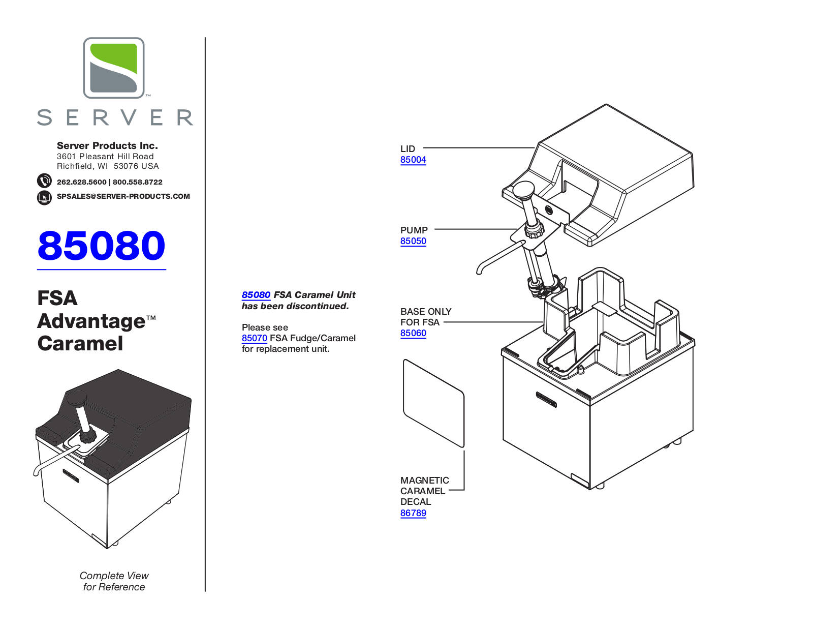 Server 85080 Parts Manual