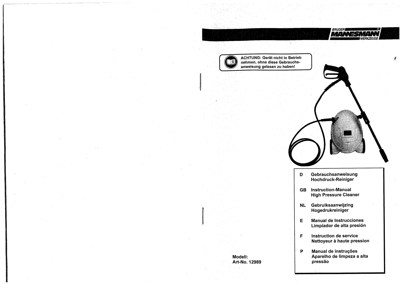 Brüder Mannesmann 12989 User Manual - ManualMachine.com