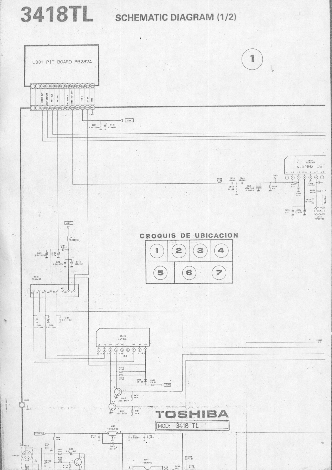 Toshiba 3418TL Schematic