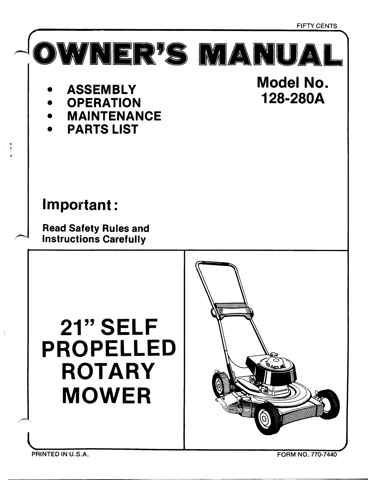 MTD 128-280A User Manual