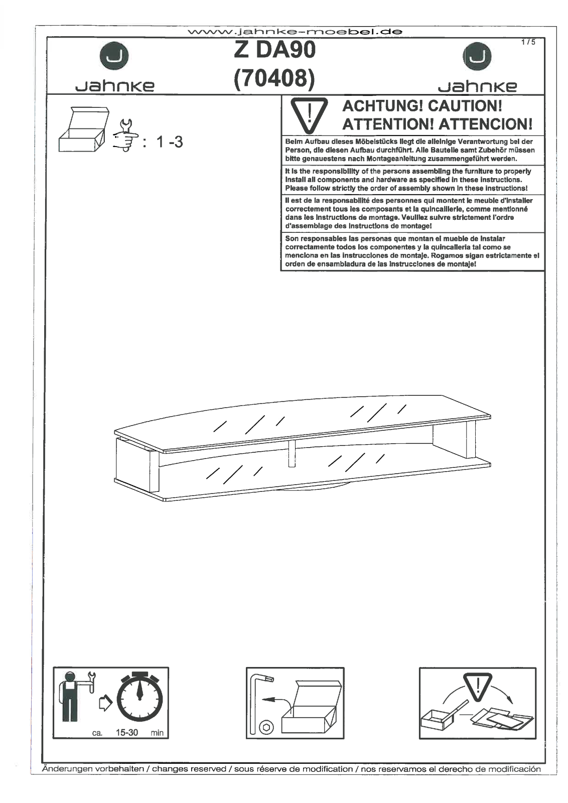 Jahnke Z- DA 90 TV-DREH-AUFSATZ Assembly instructions