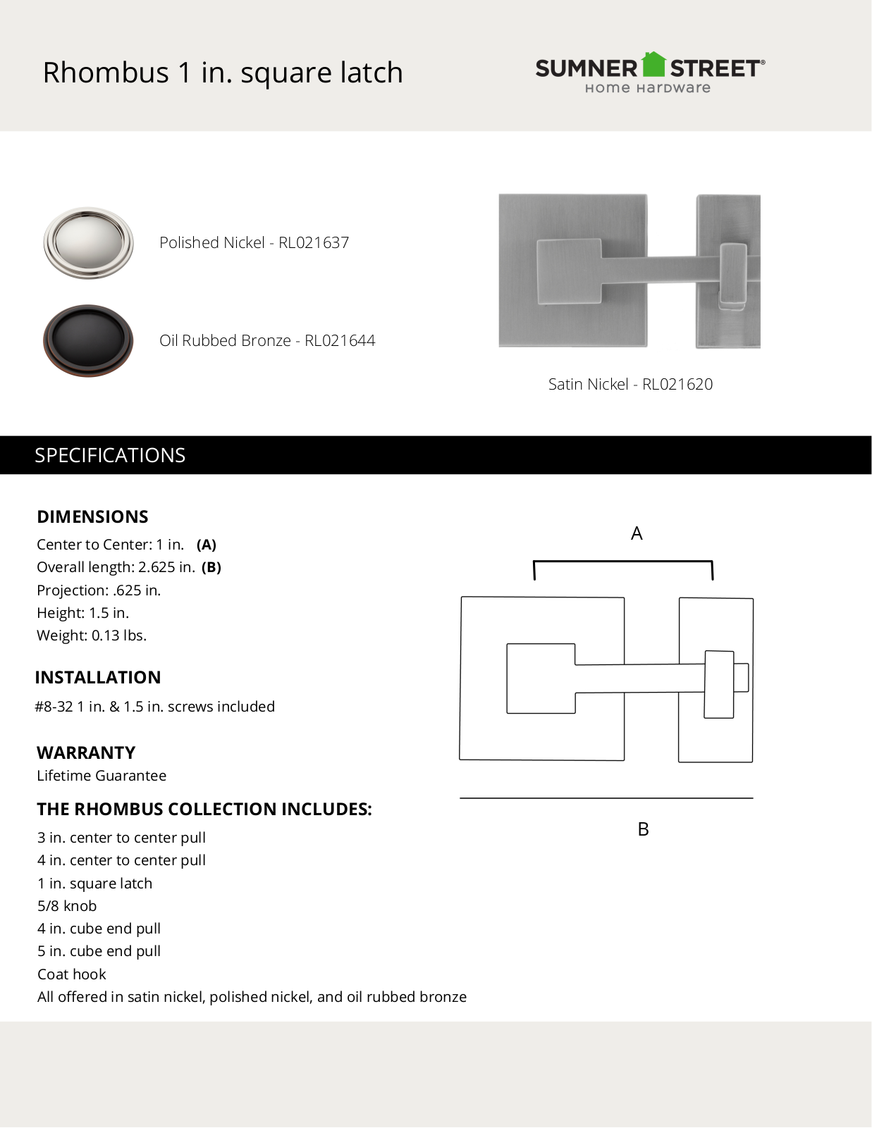 Sumner Street Home Hardware CTHD1097 Specifications - ManualMachine.com