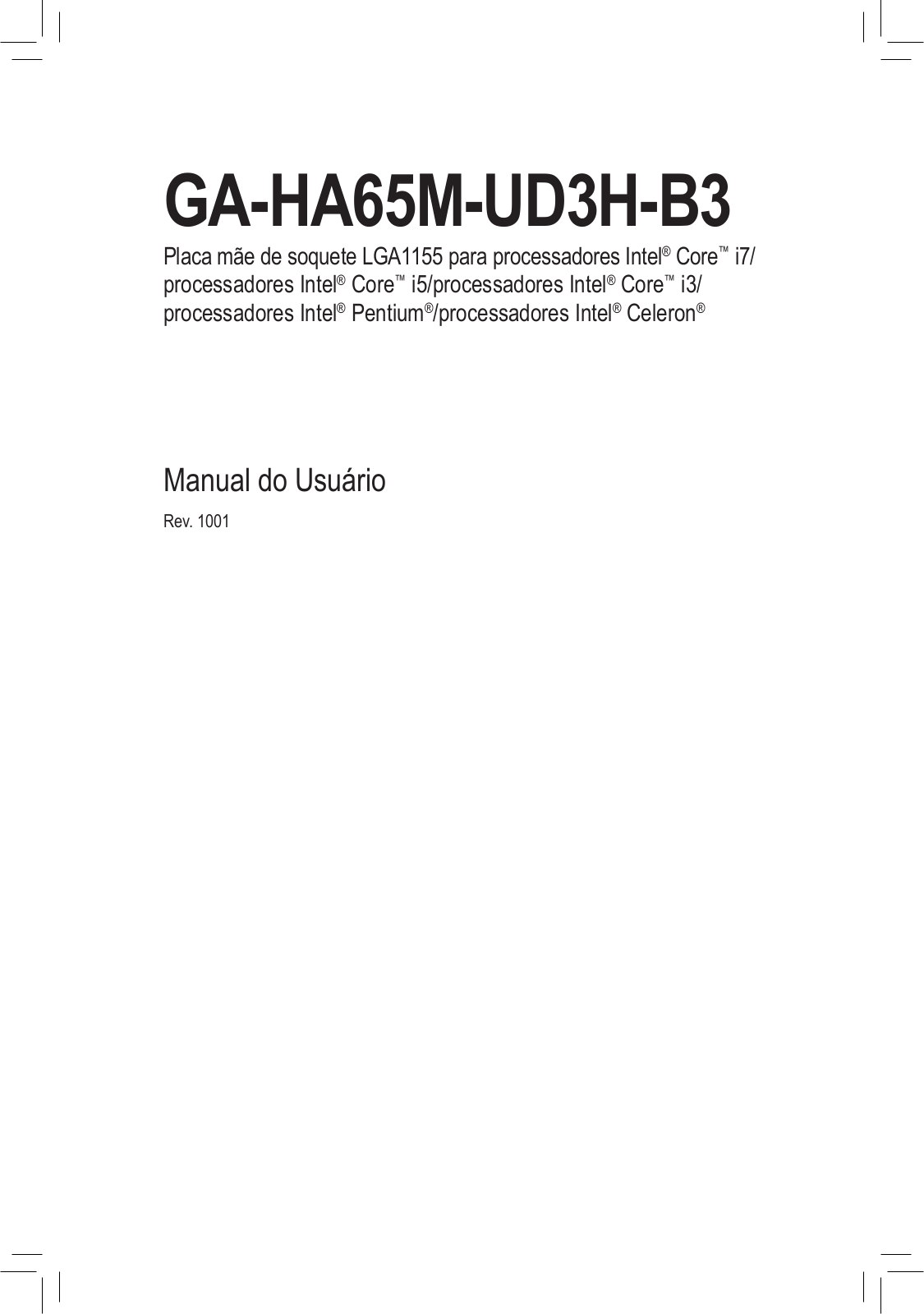 Gigabyte GA-HA65M-UD3H-B3 User Manual