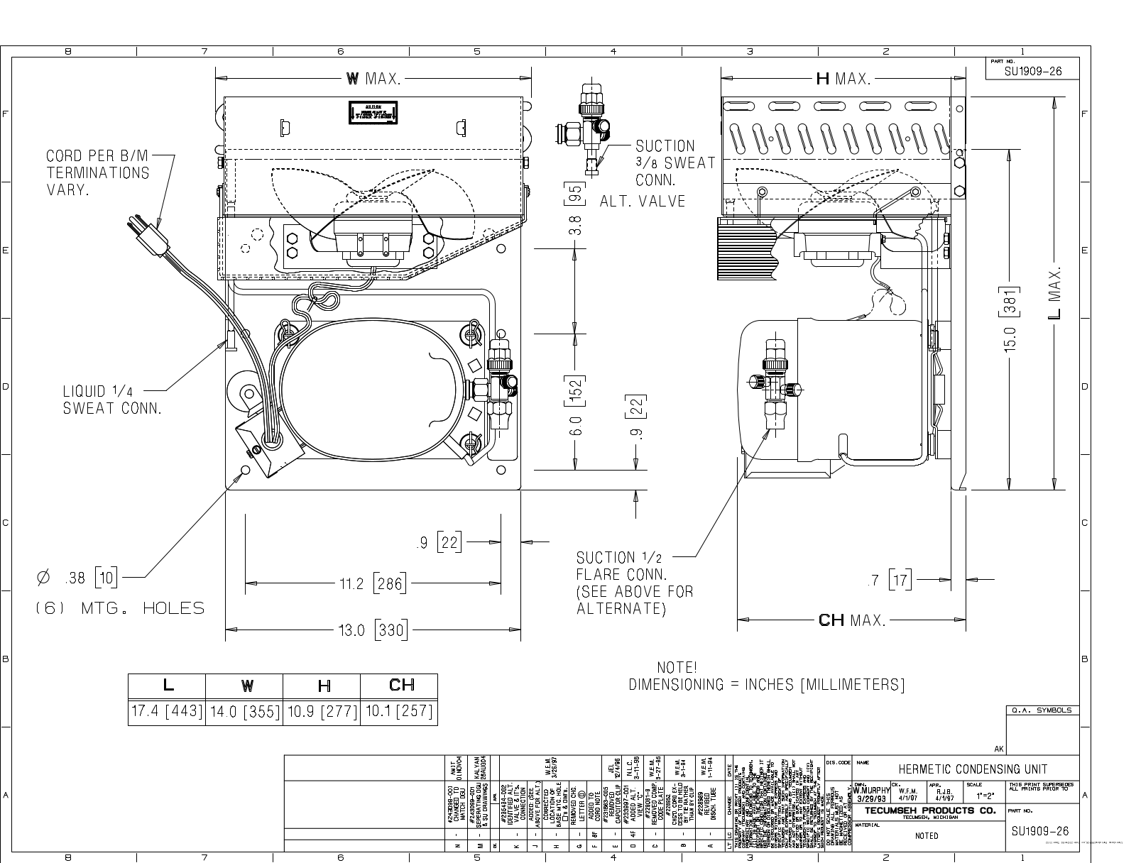 Tecumseh AKA4460YXAXA, AKA4460YXDXA, AKA7437YXCXA Drawing Data