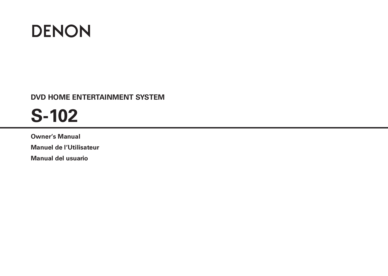 Denon S-102 User Manual