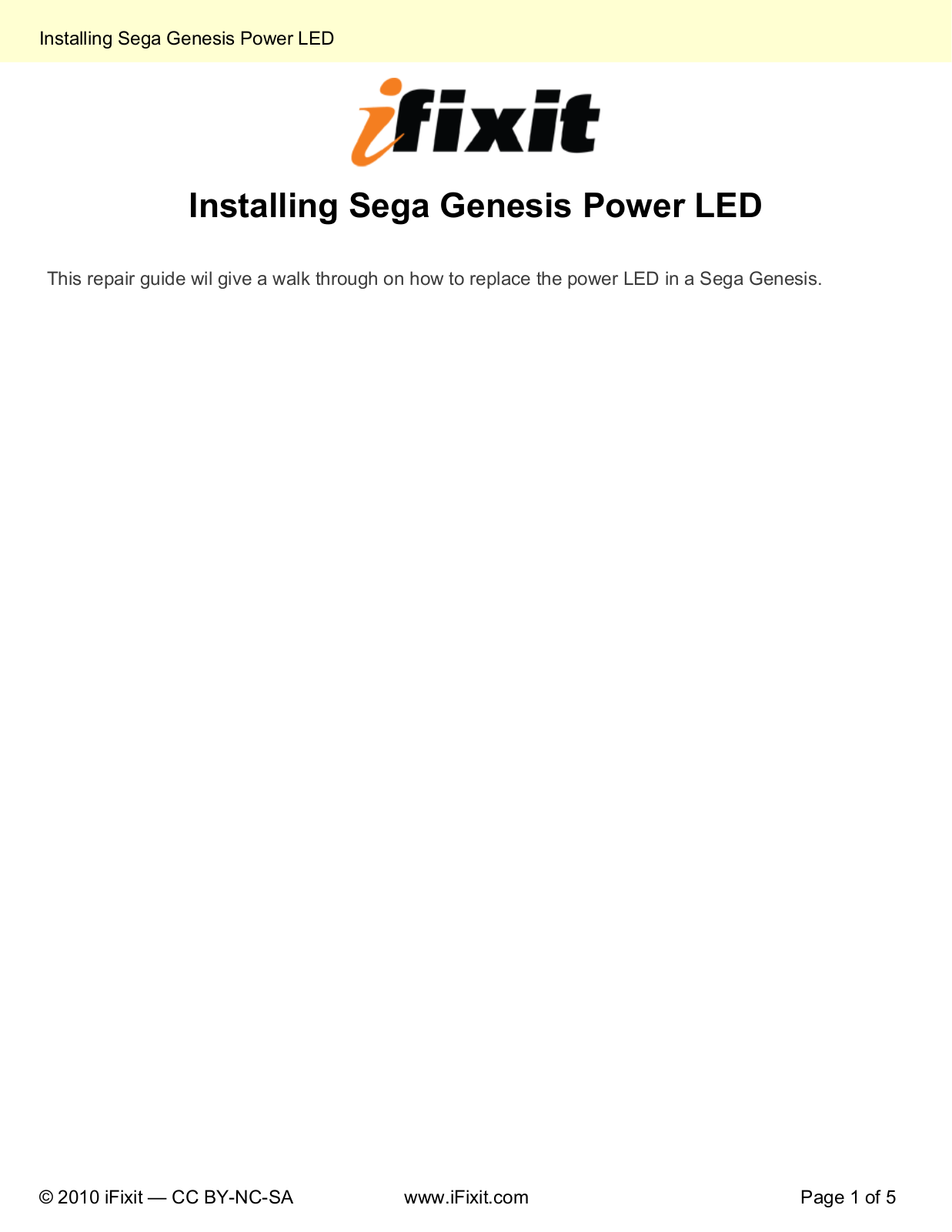 Sega Installing-Power-LED-3754 Datasheet - ManualMachine.com