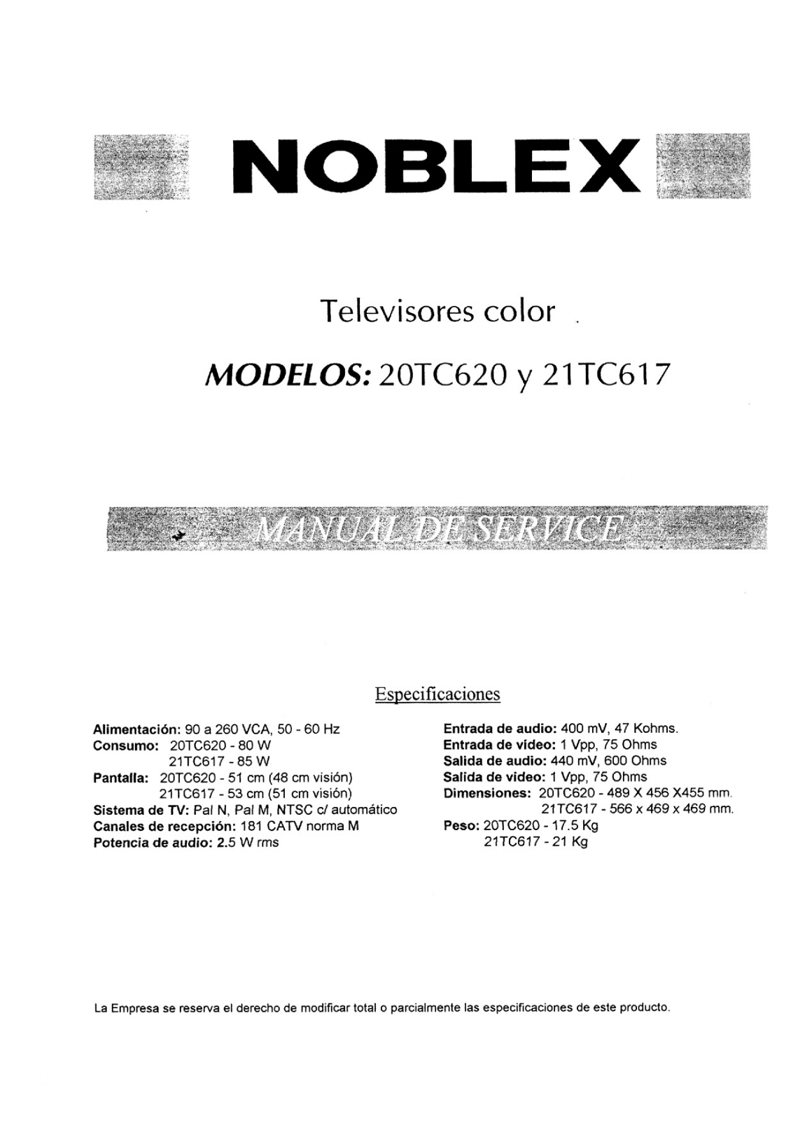 NOBLEX 20TC620 NOBLEX