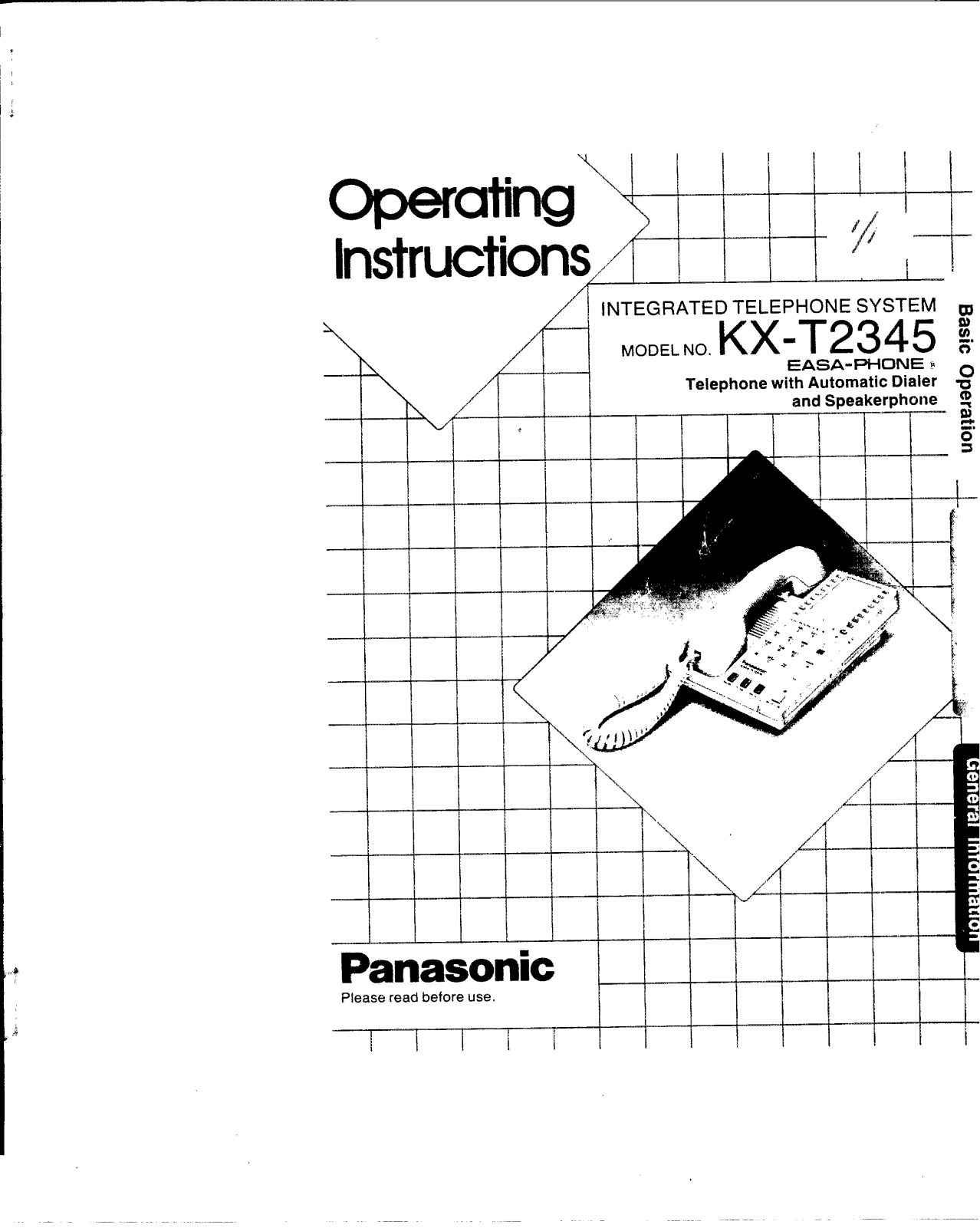 Panasonic kx-t2345 Operation Manual