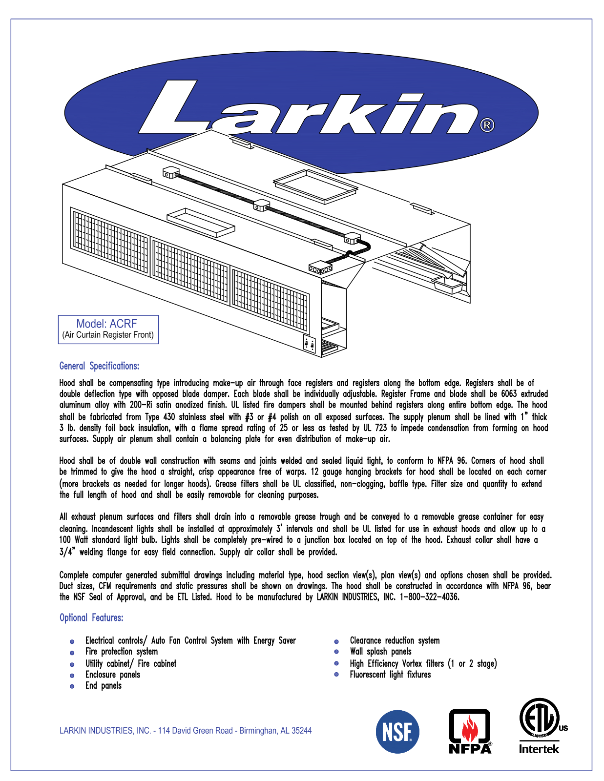 Larkin ACRF User Manual