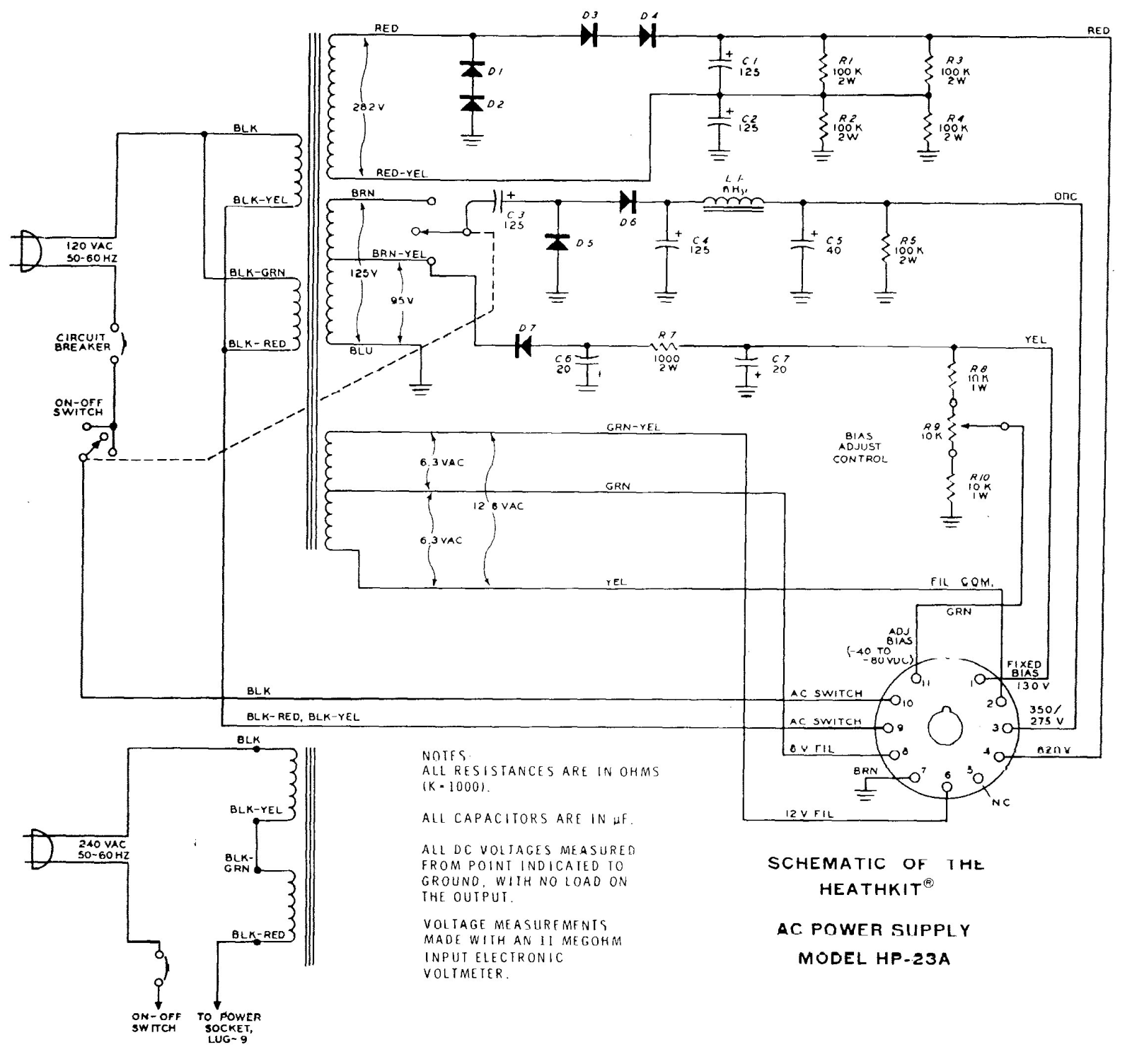 Heathkit HP-23A Schematic