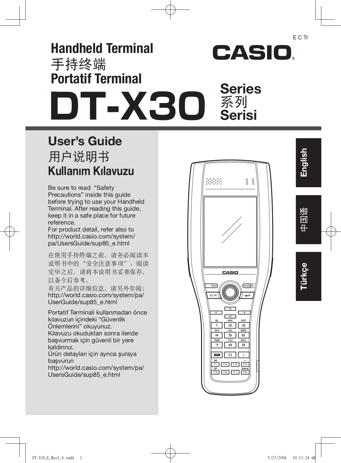 Casio Computer Co DTX30 Users Manual