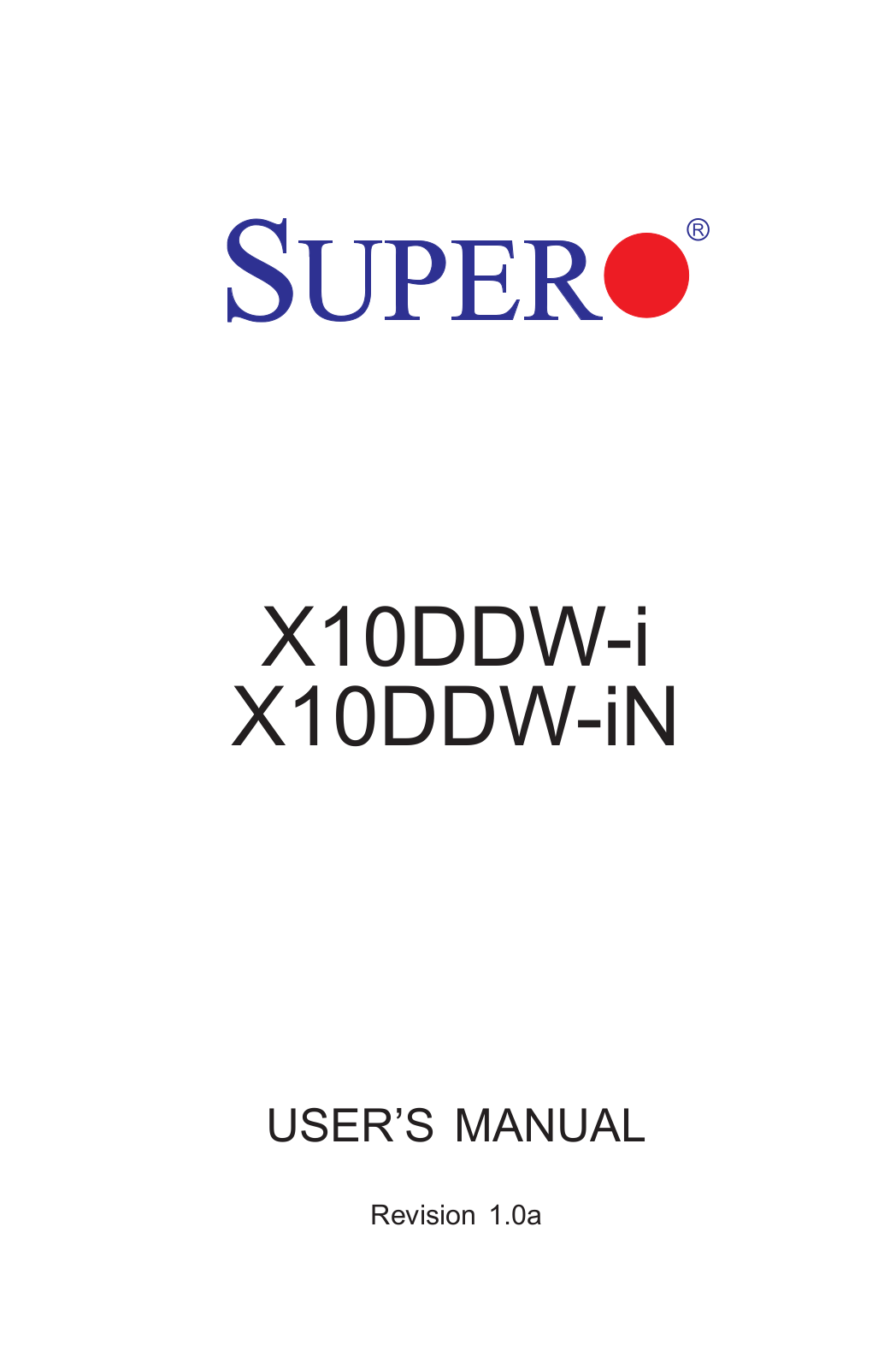 Supero X10DDW-i, X10DDW-iN User Manual