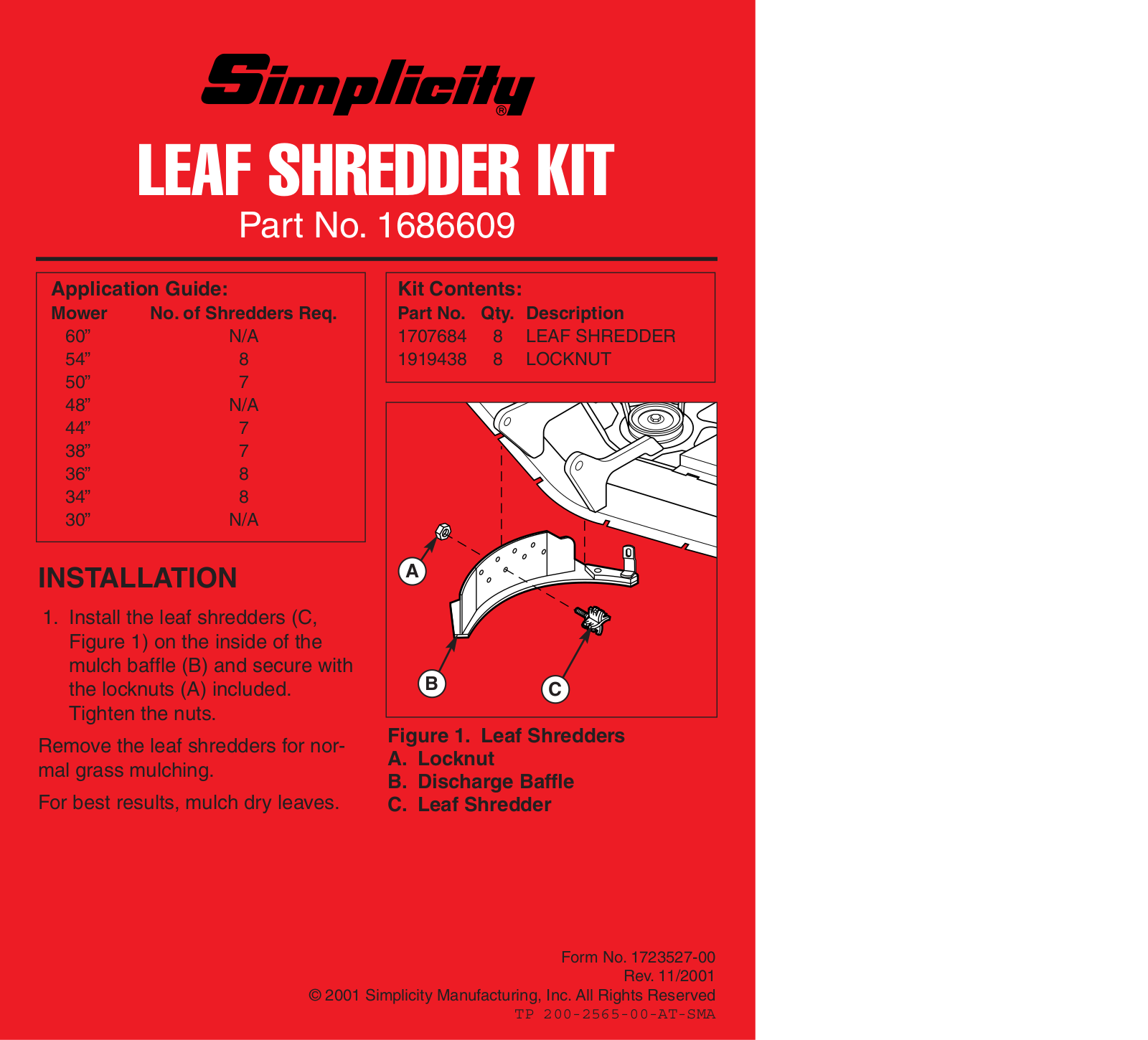 Simplicity 1686609 User Manual