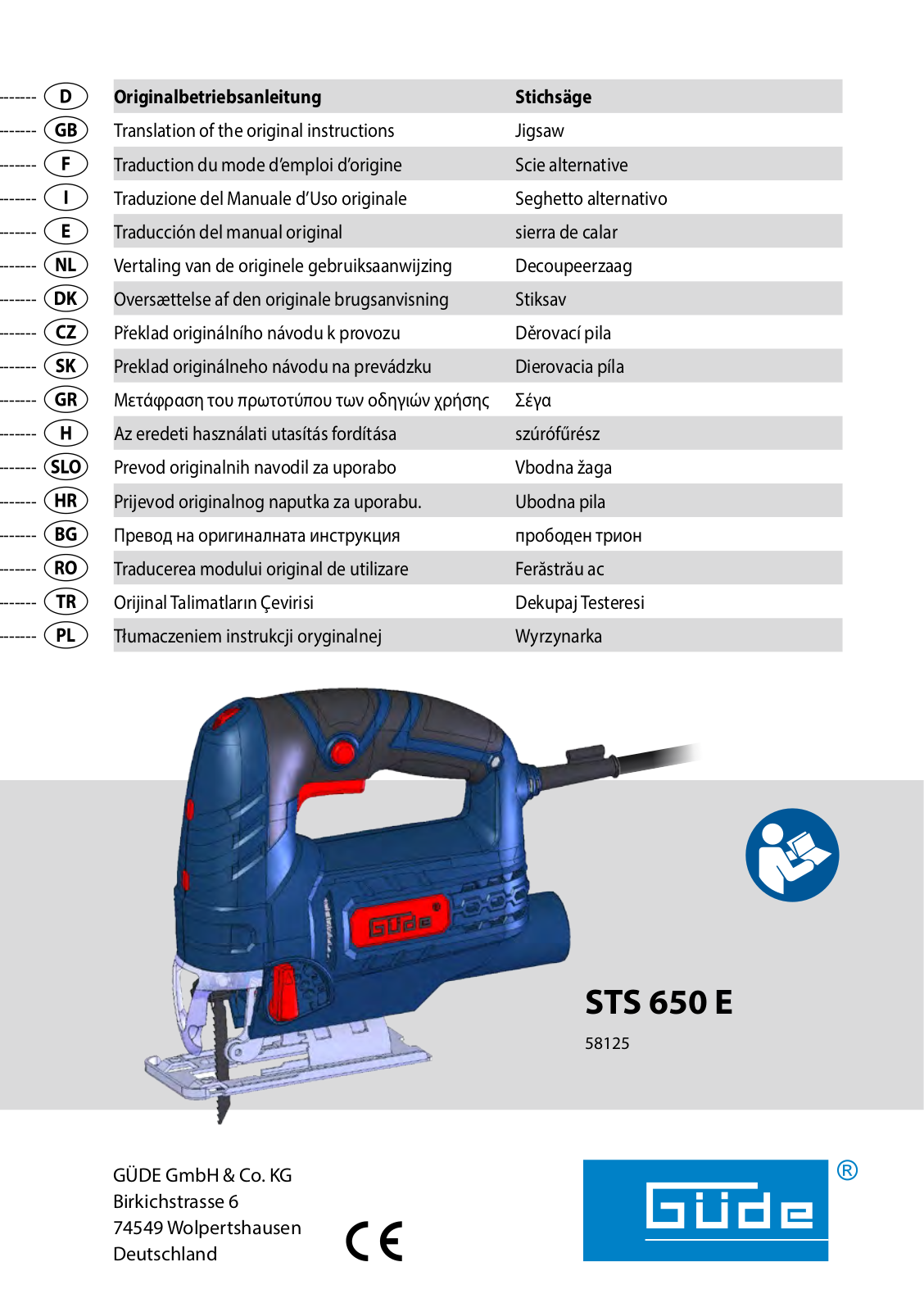 Güde STS 650 E User Manual