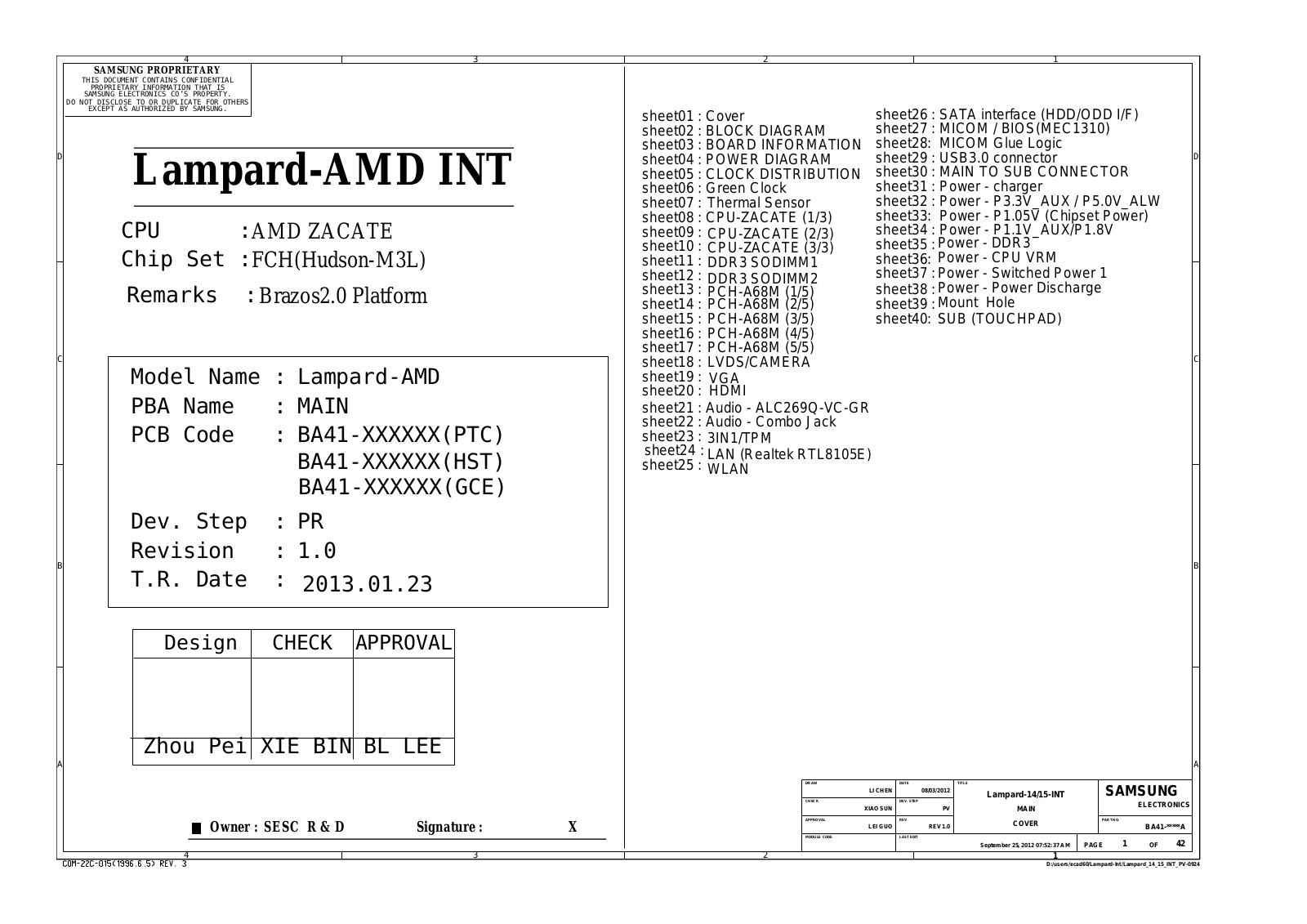 Samsung Lampard AMD, NP270E5E, NP300E5E Schematic