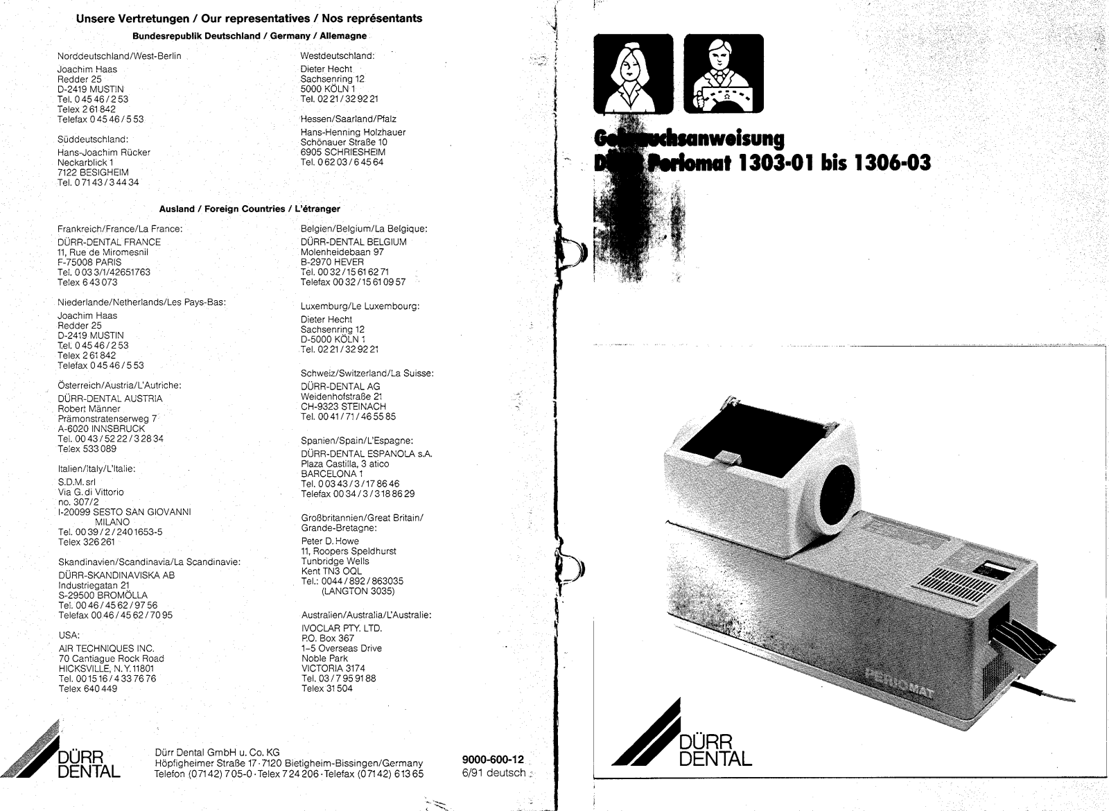 DÜRR Periomat 1303 User Manual