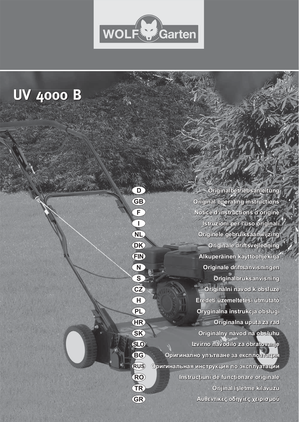 Wolf Garten UV 4000 B Original Operating Instructions