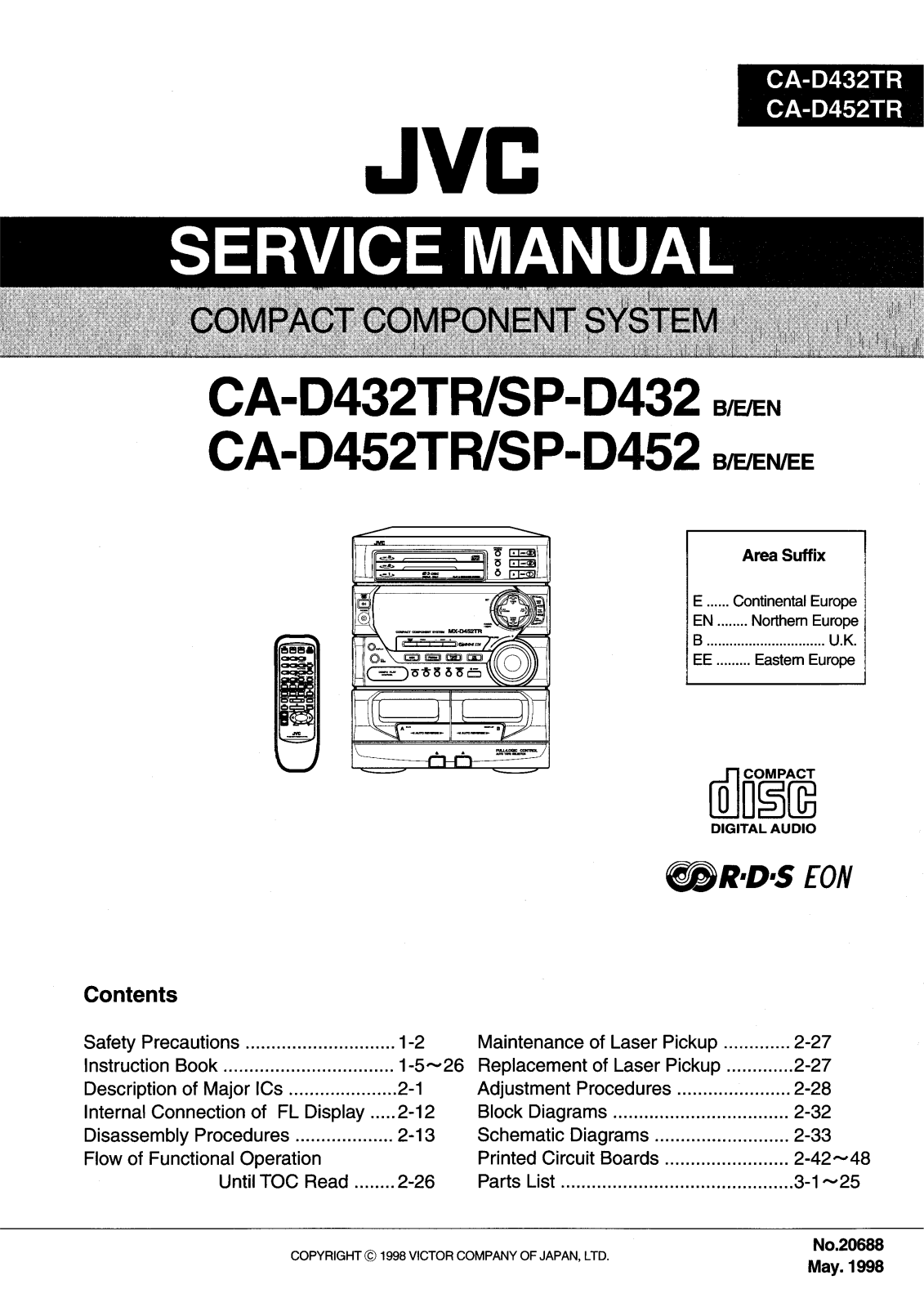 JVC CAD-432-TR, CAD-452-TR Service manual