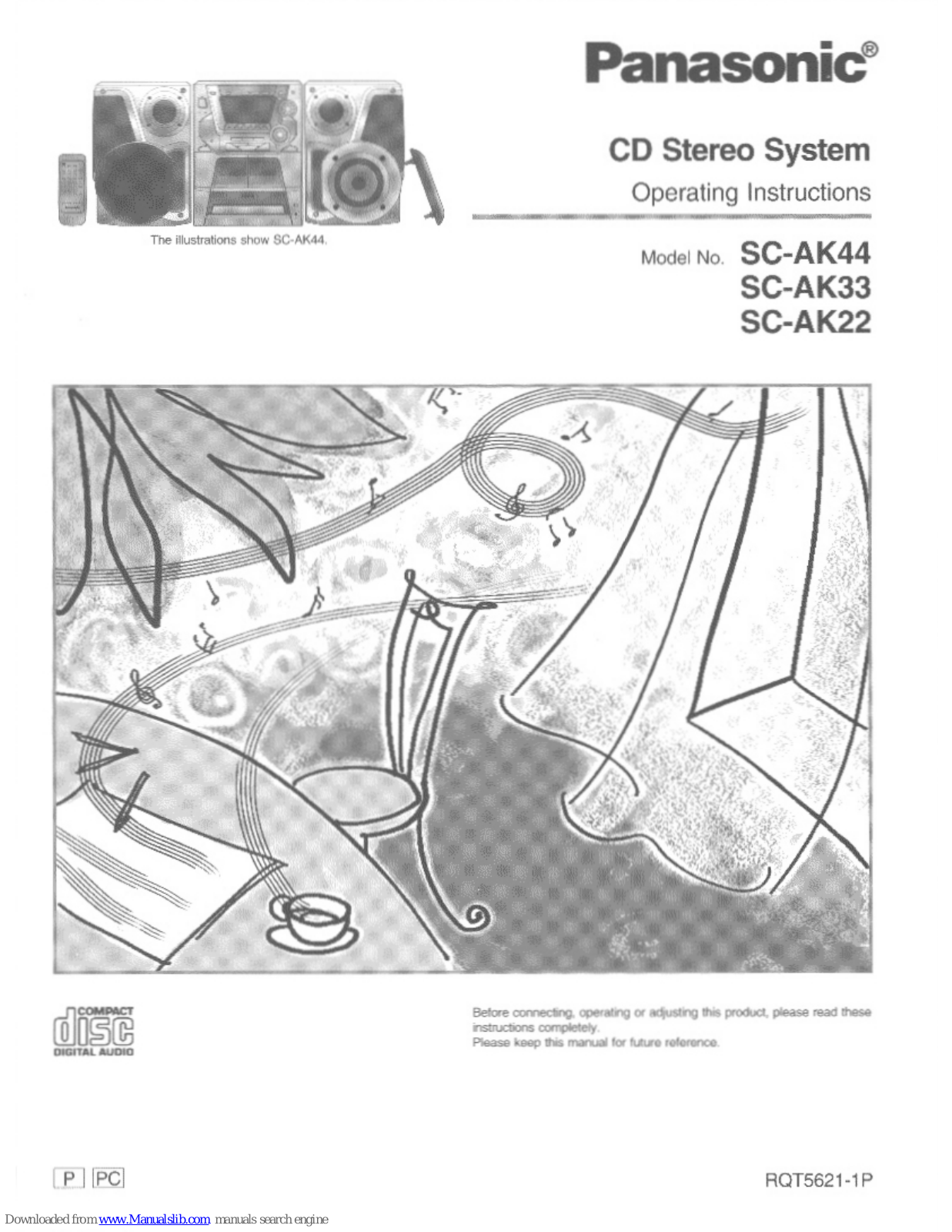 Panasonic SC-AK33, SC-AK22K, SC-AK22, SA-AK22, SA-AK33 Operating Instructions Manual