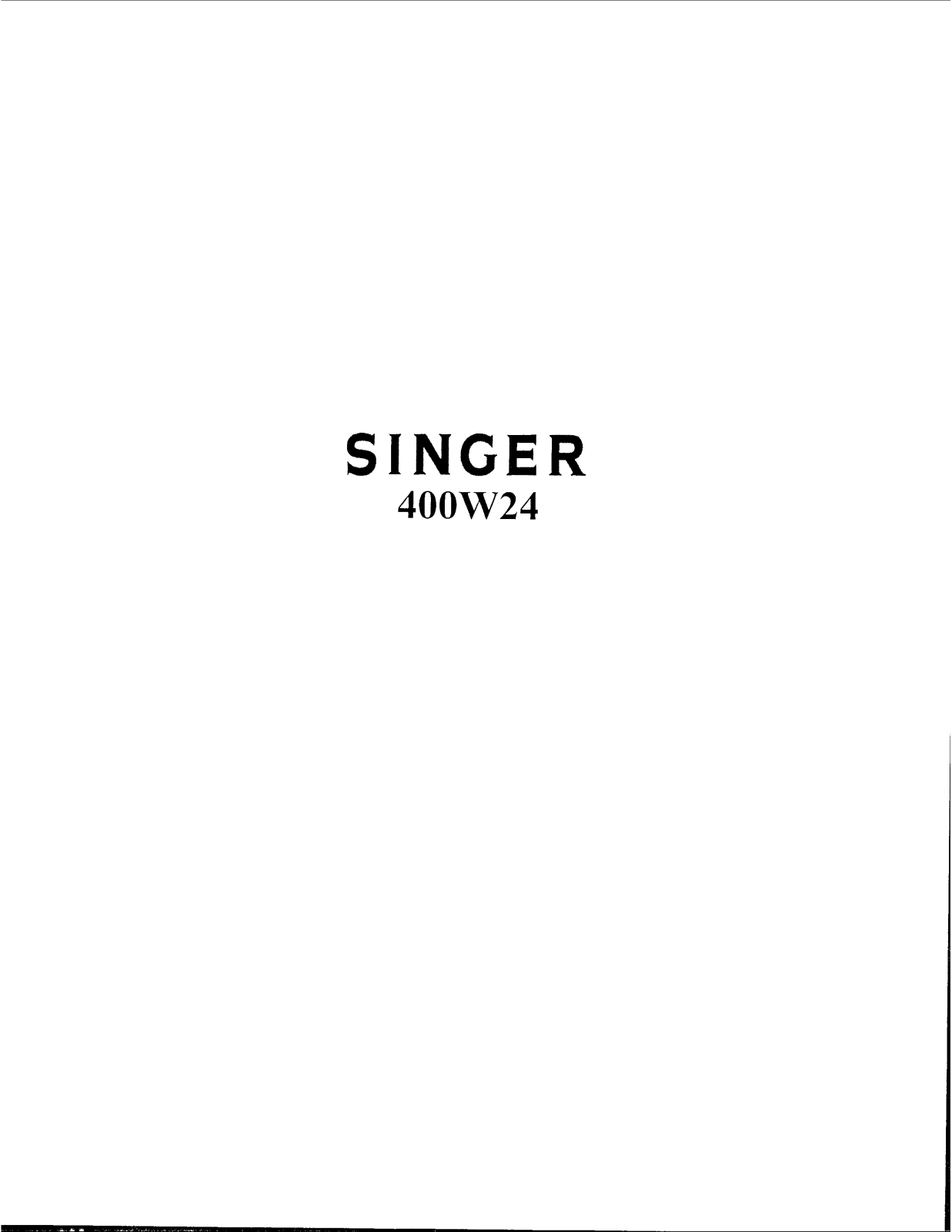 Singer 400W24 User Manual