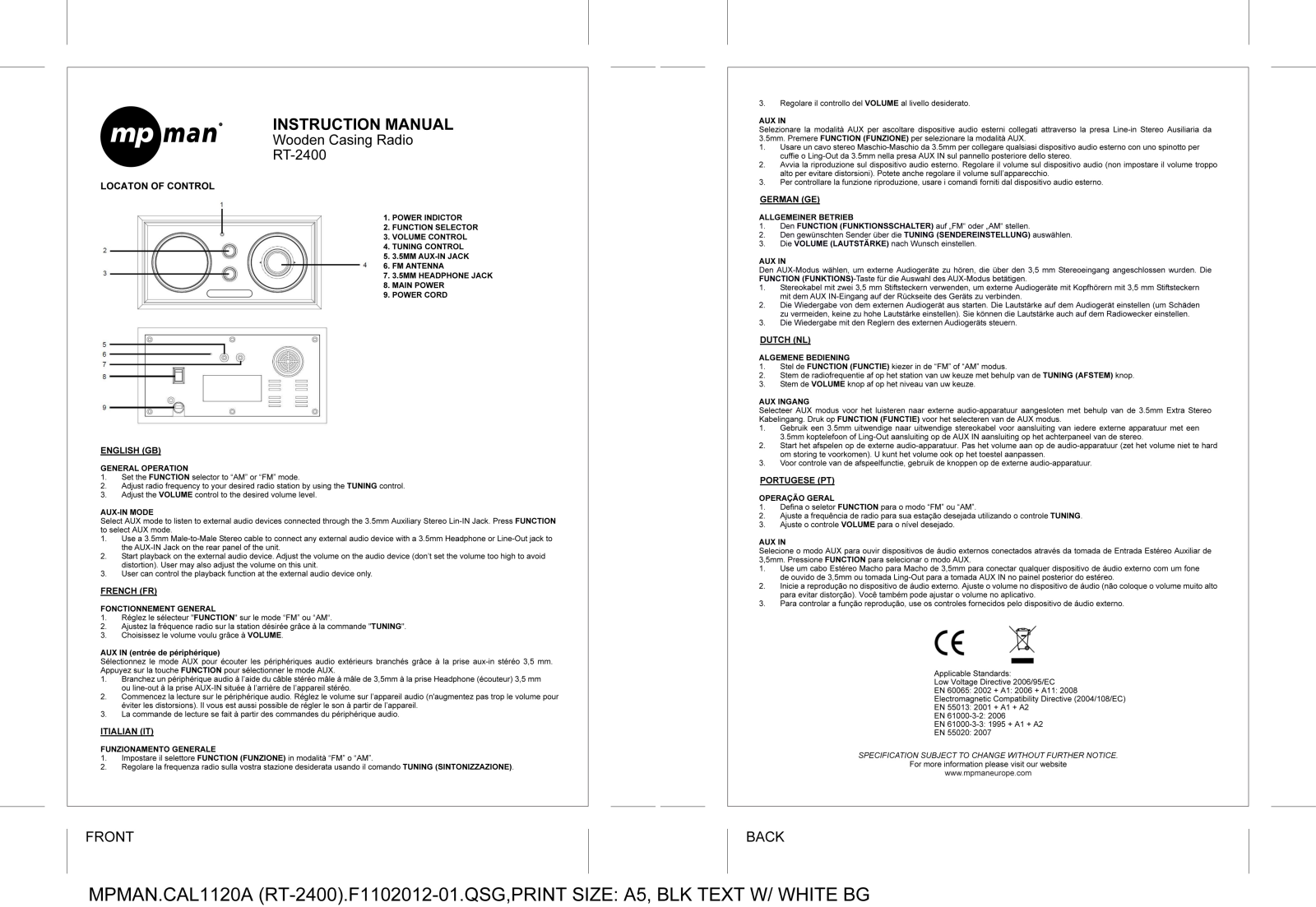 MPMAN RT2400 User Manual