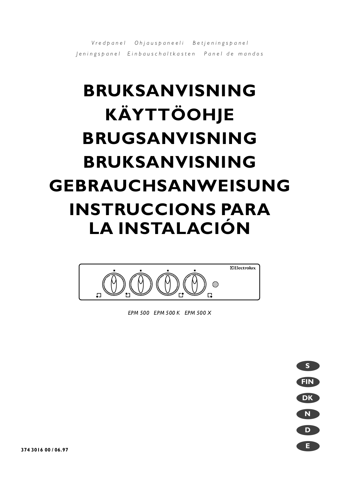 AEG-Electrolux EPM500K, EPM500X, EPM500 User Manual