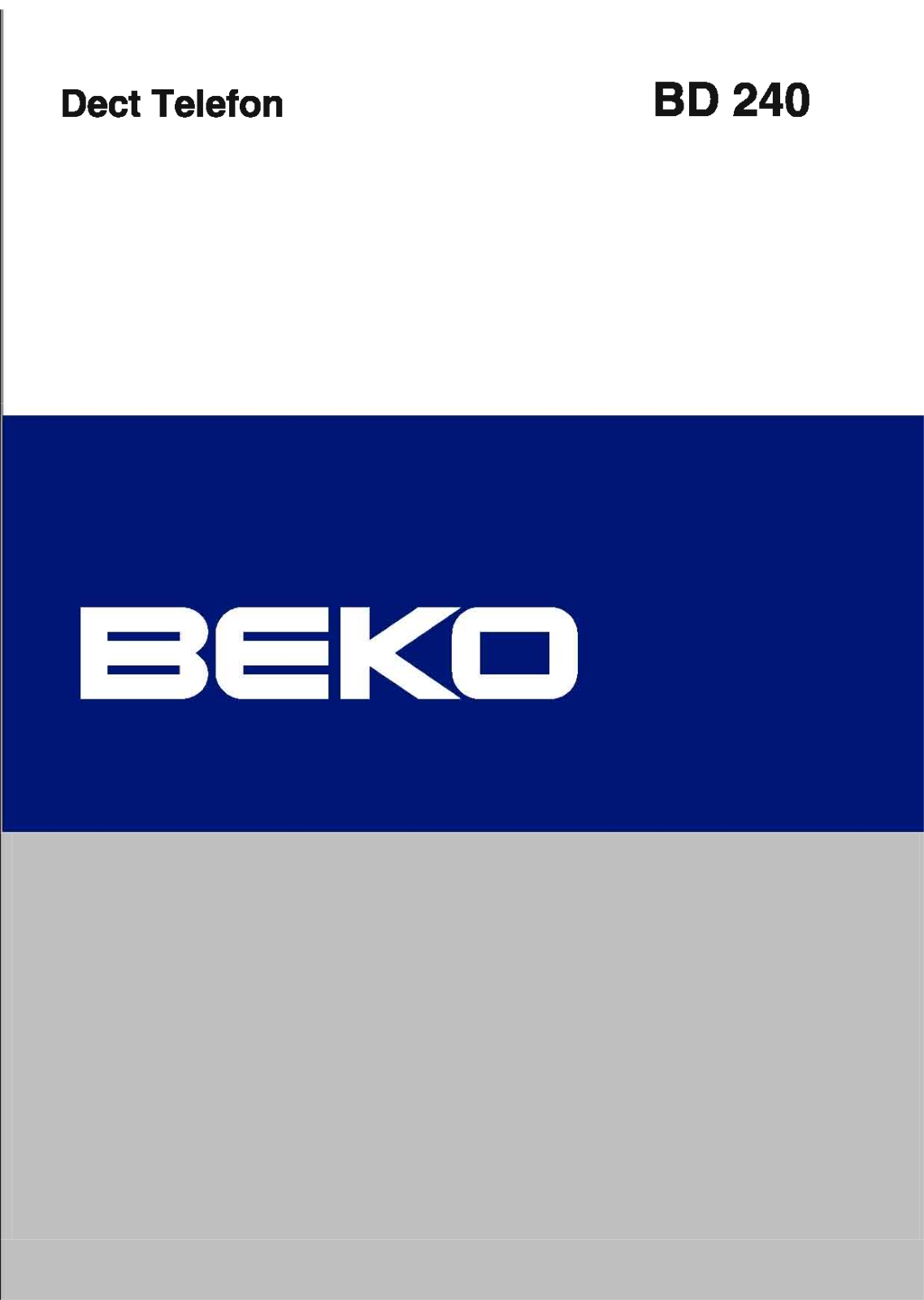 Beko BD 240 User Manual