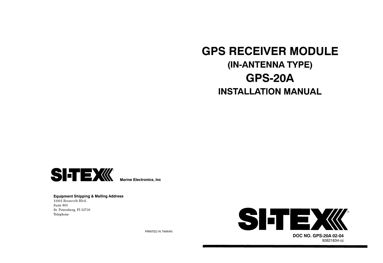 Si-tex GPS-20A User's Manual