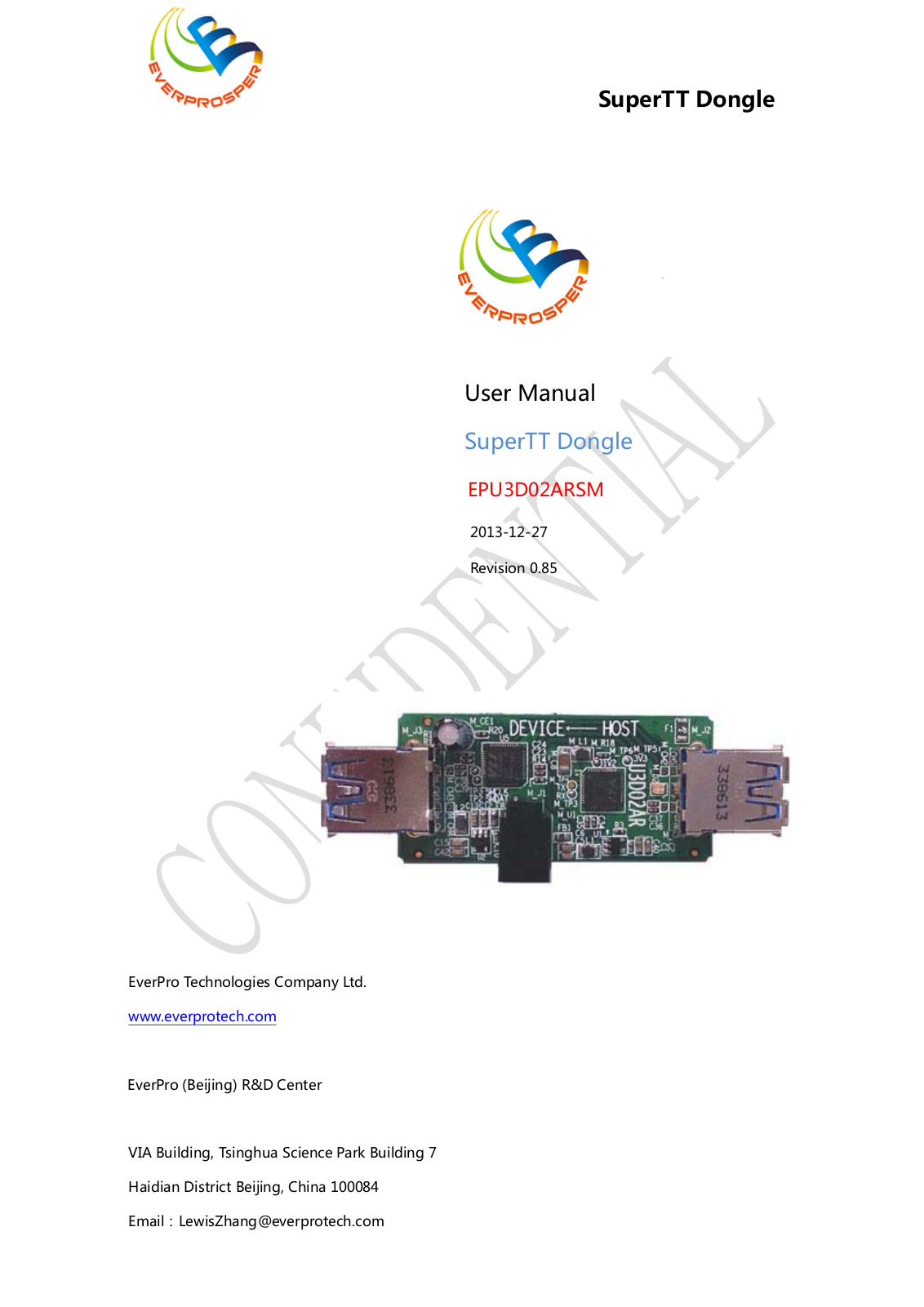 EverPro Technologies EPU3D 001 User Manual