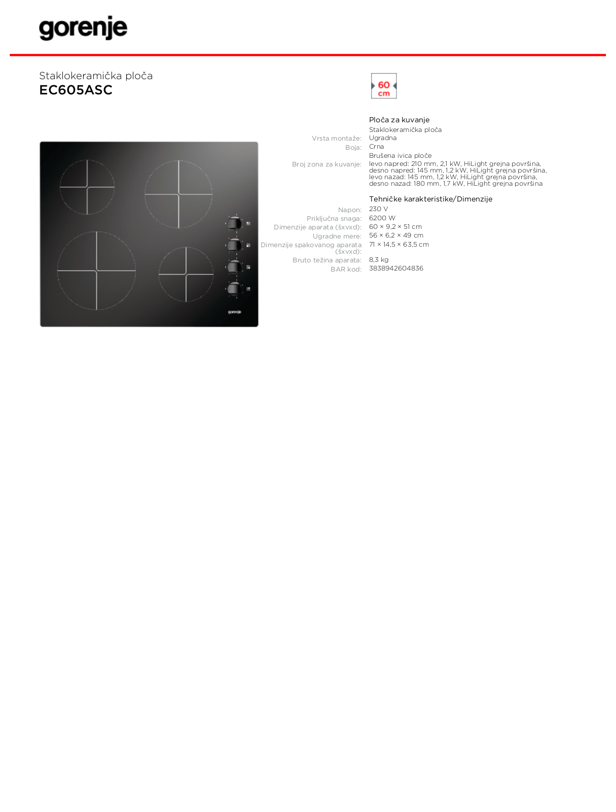 Gorenje EC605ASC BROCHURE