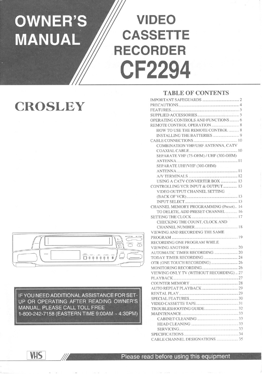 Funai CF2294 User Manual