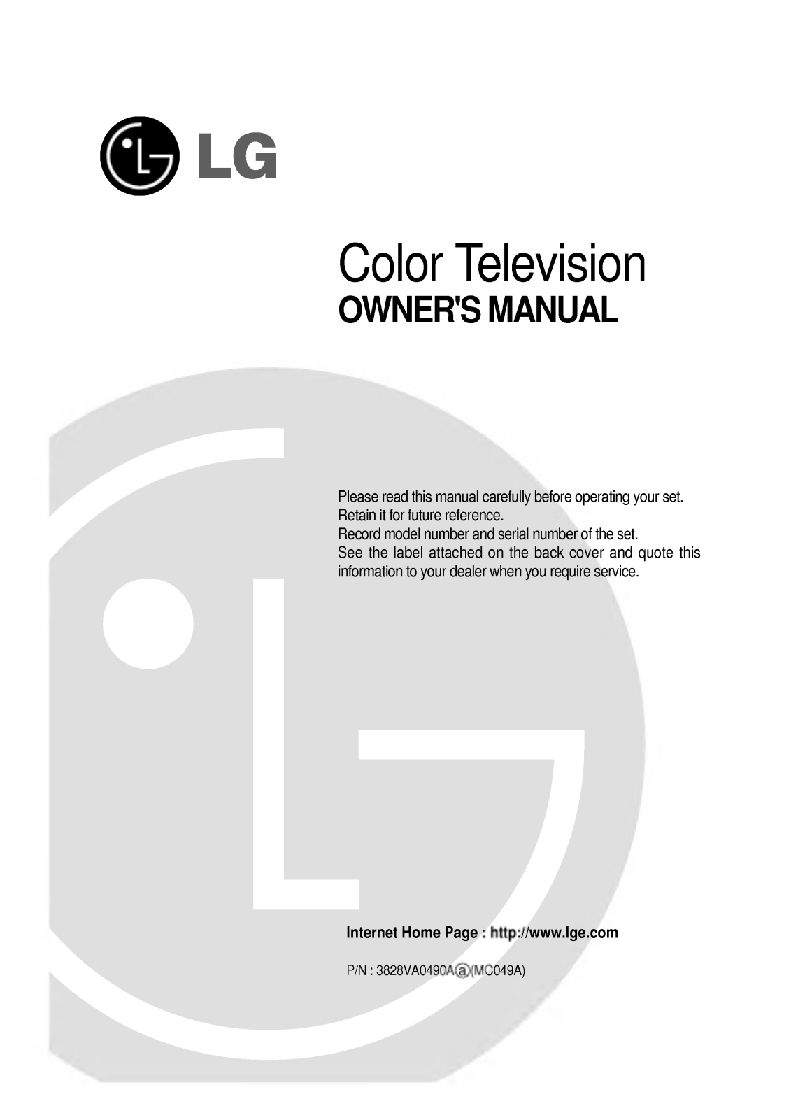LG RN-29FA35T User manual