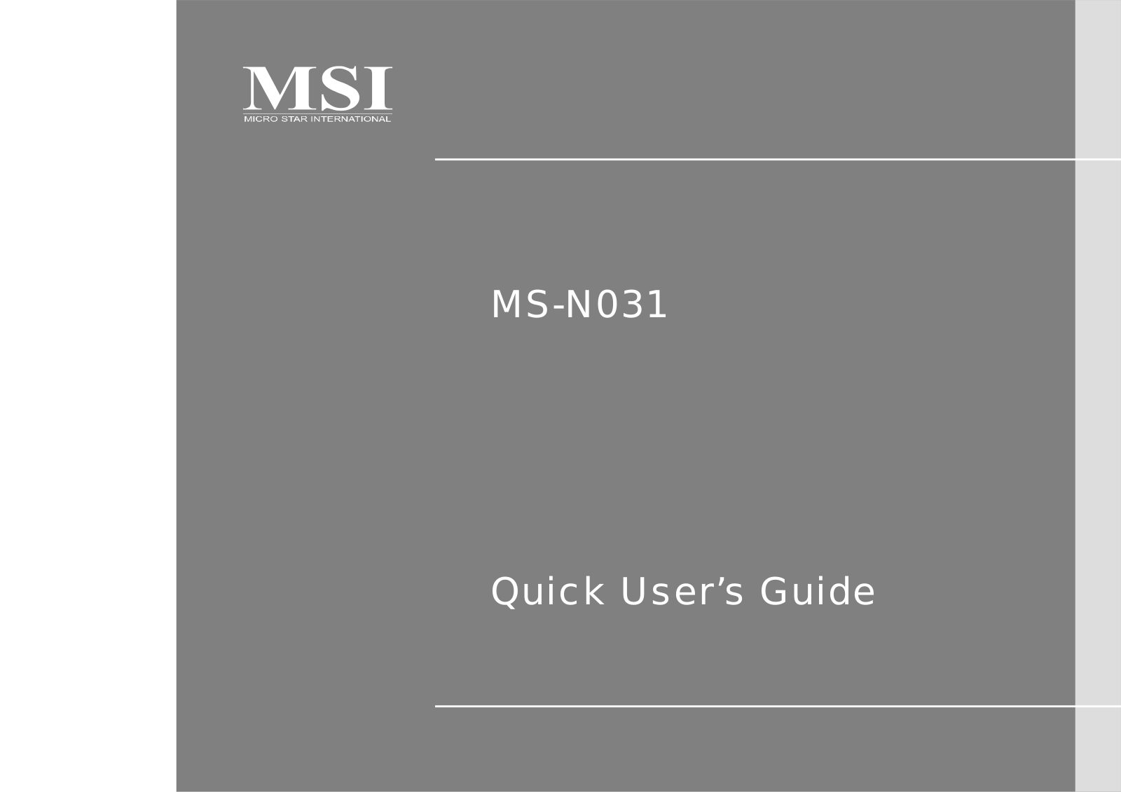 Micro Star Co N NE771, N MS6894, N F3507G User Manual