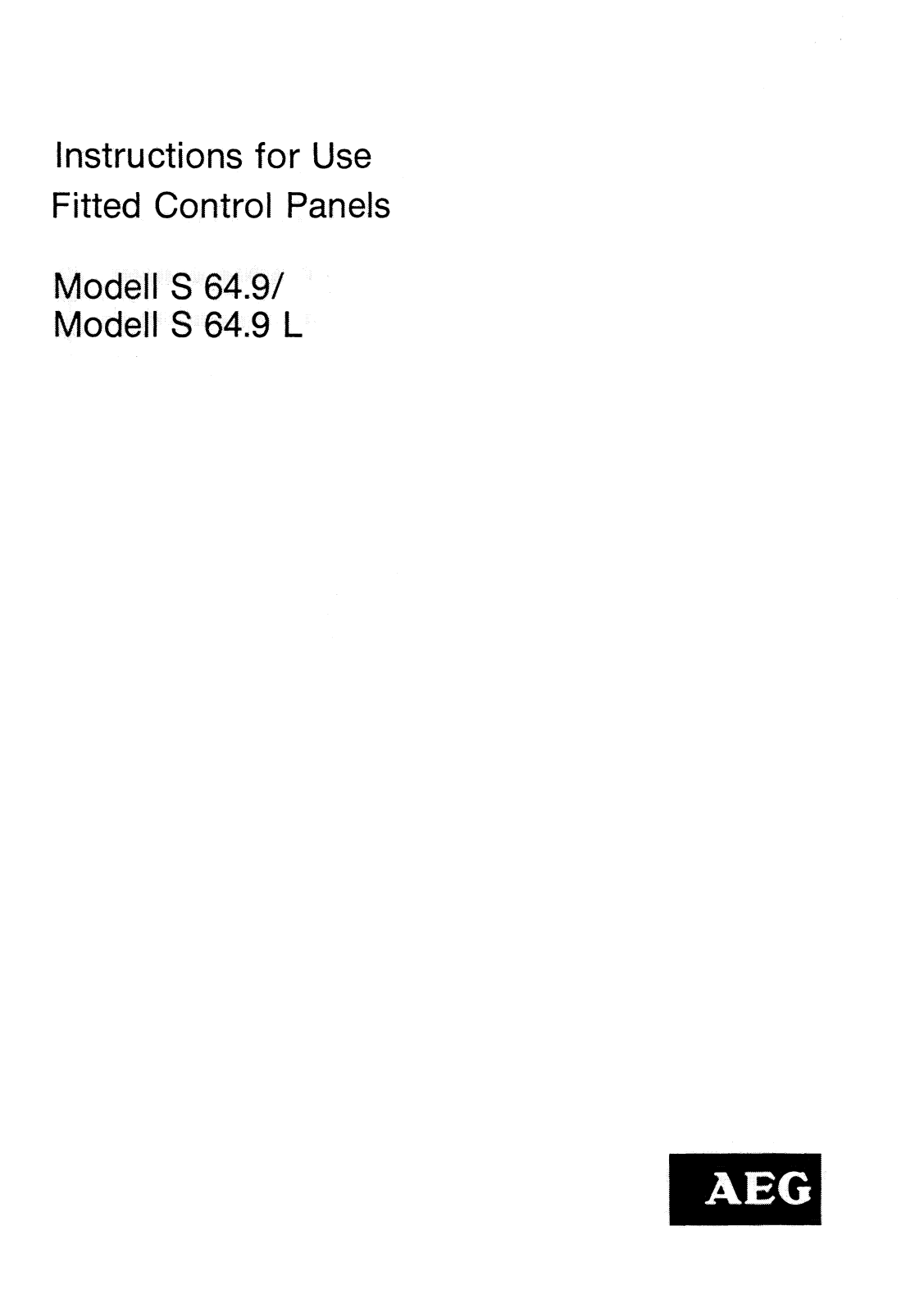 AEG-Electrolux S 64 9 D User Manual