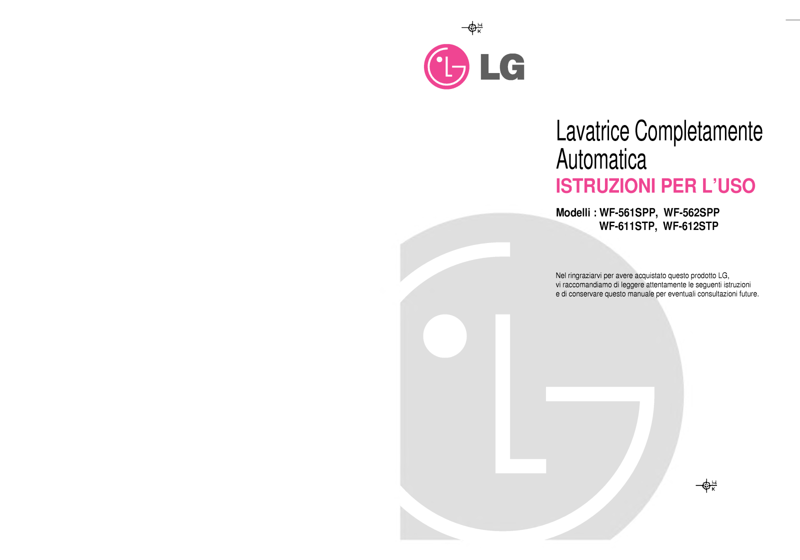 Lg WF-611STP, WF-612STP, WF-561SPP, WF-562Spp User Manual