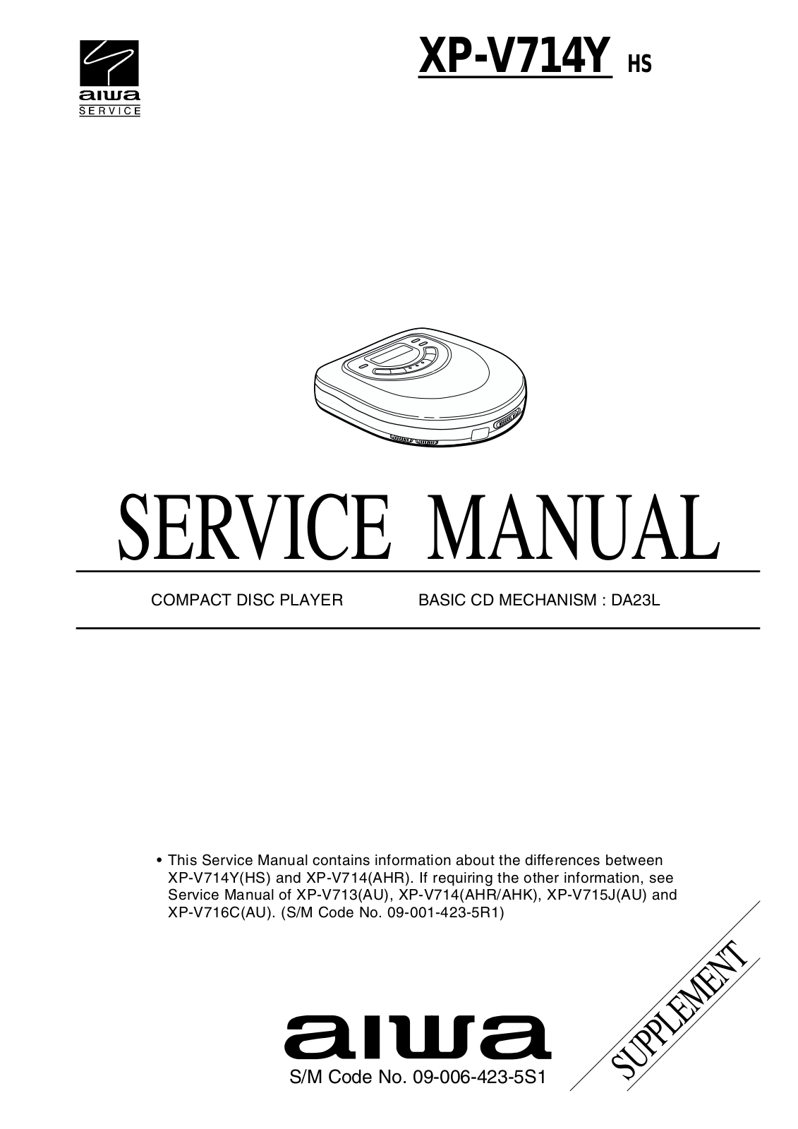 Aiwa XP-V714Y Service Manual