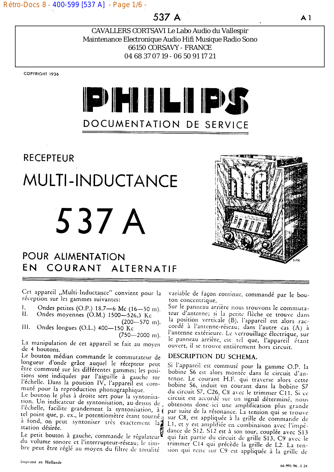Philips 537 a Datasheet - ManualMachine.com