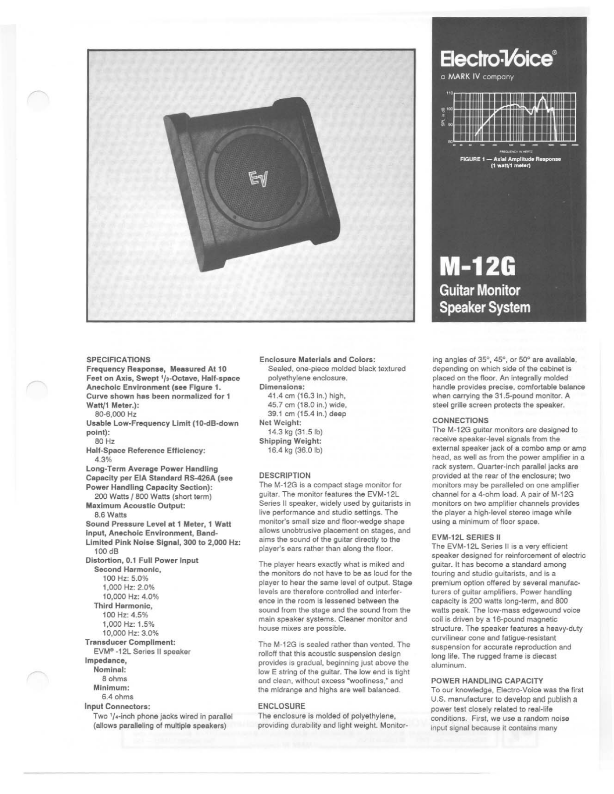 Electro-Voice M-12G User Manual