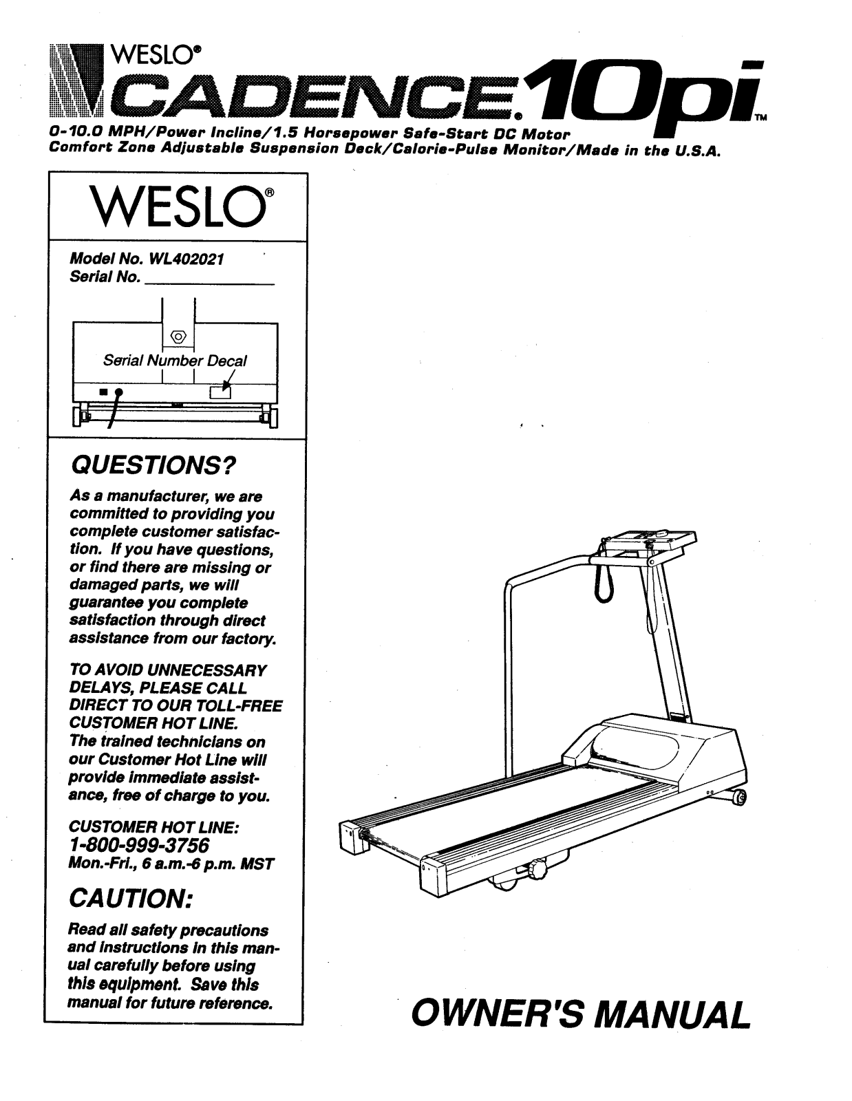 Weslo WL402021 Owner's Manual