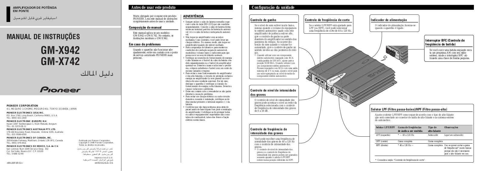 Pioneer GM-X742, GM-X942 User Manual