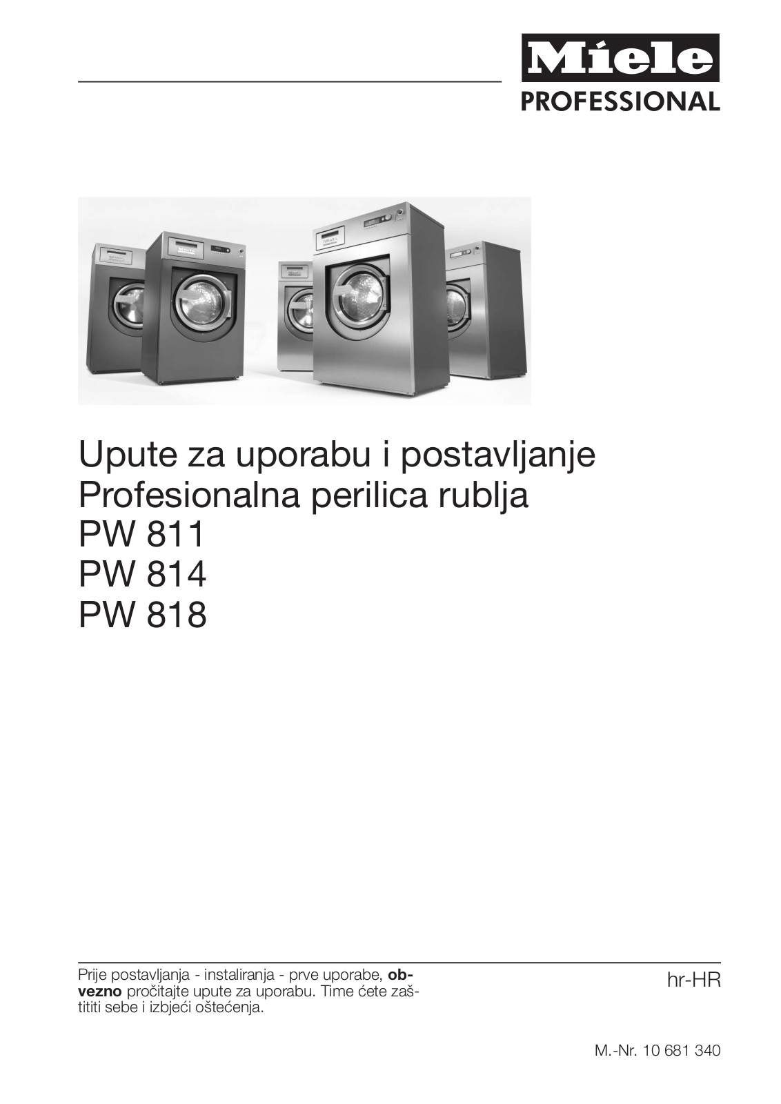 Miele PW 811, PW 814, PW 818 User manual