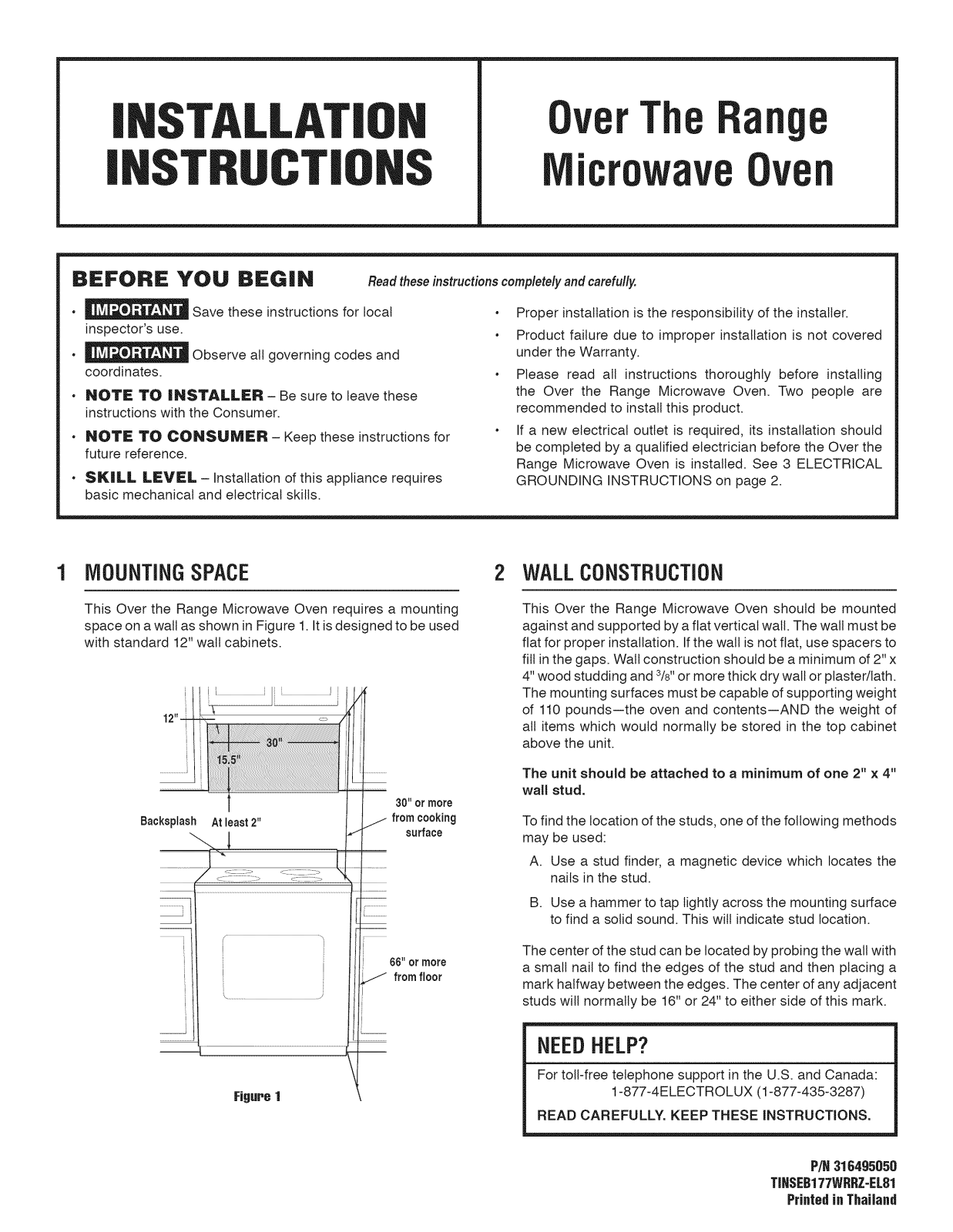Electrolux EI30BM55HBB, EI30BM55HSB, EI30BM55HWB, EI30BM55HZB, EI30BM5CHBB Installation Guide - ManualMachine.com