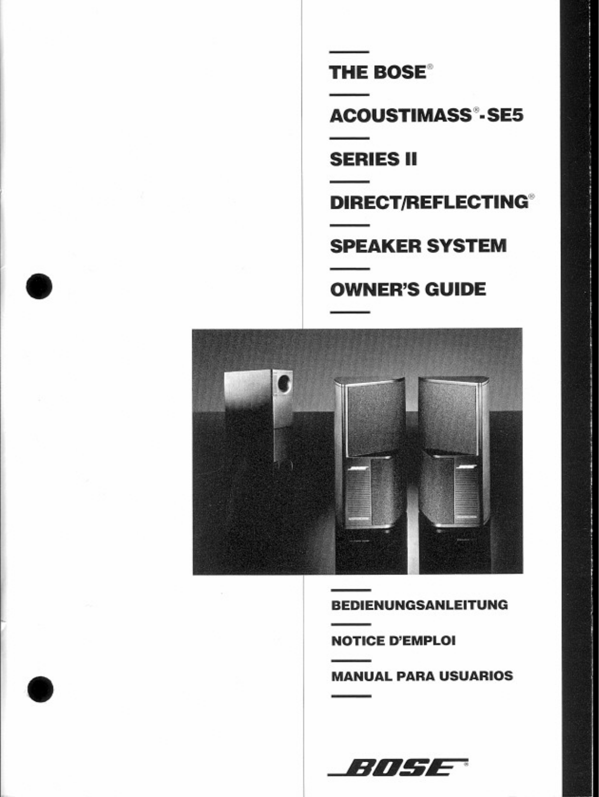 Bose SE-5 Owner's Manual