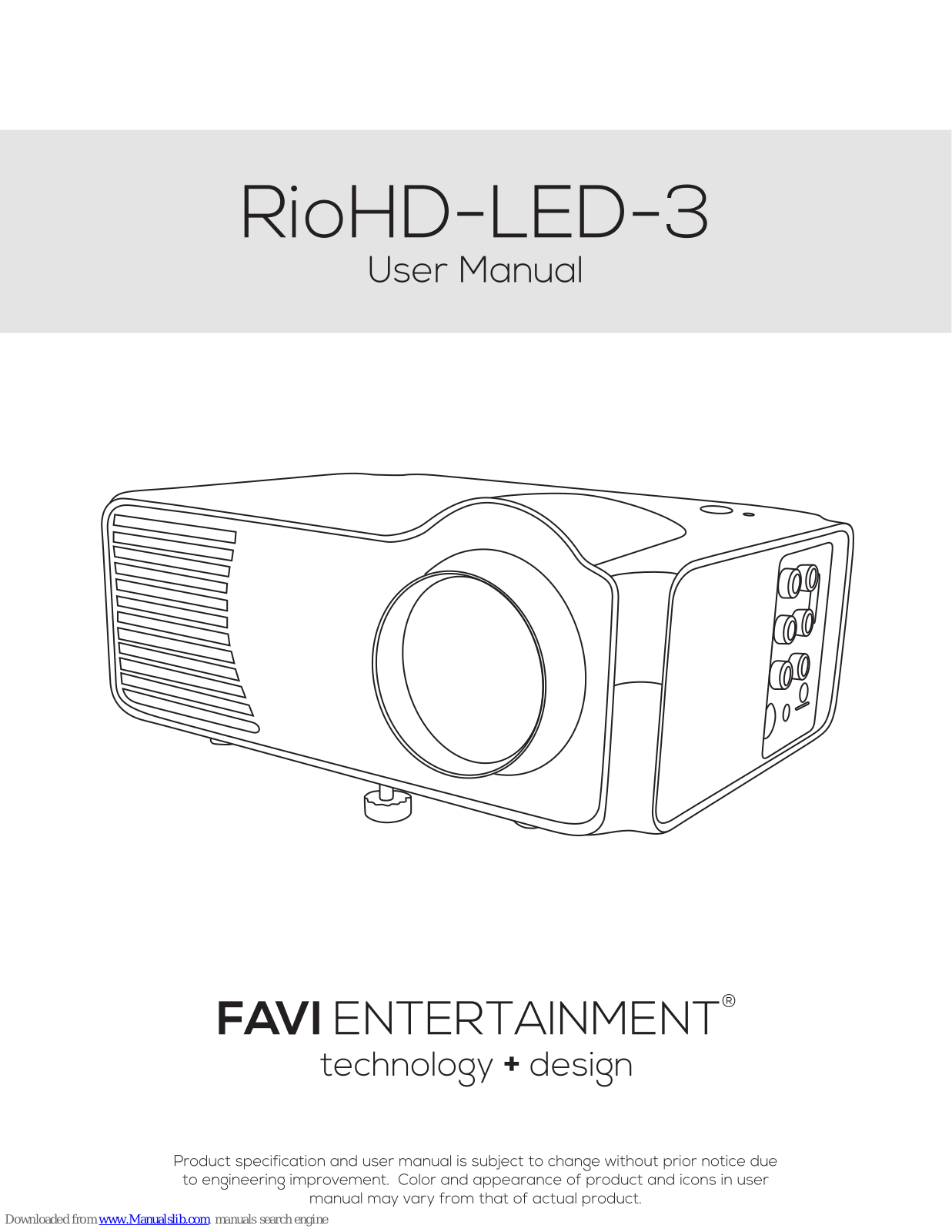 FAVI Entertainment RioHD-LED-3 User Manual