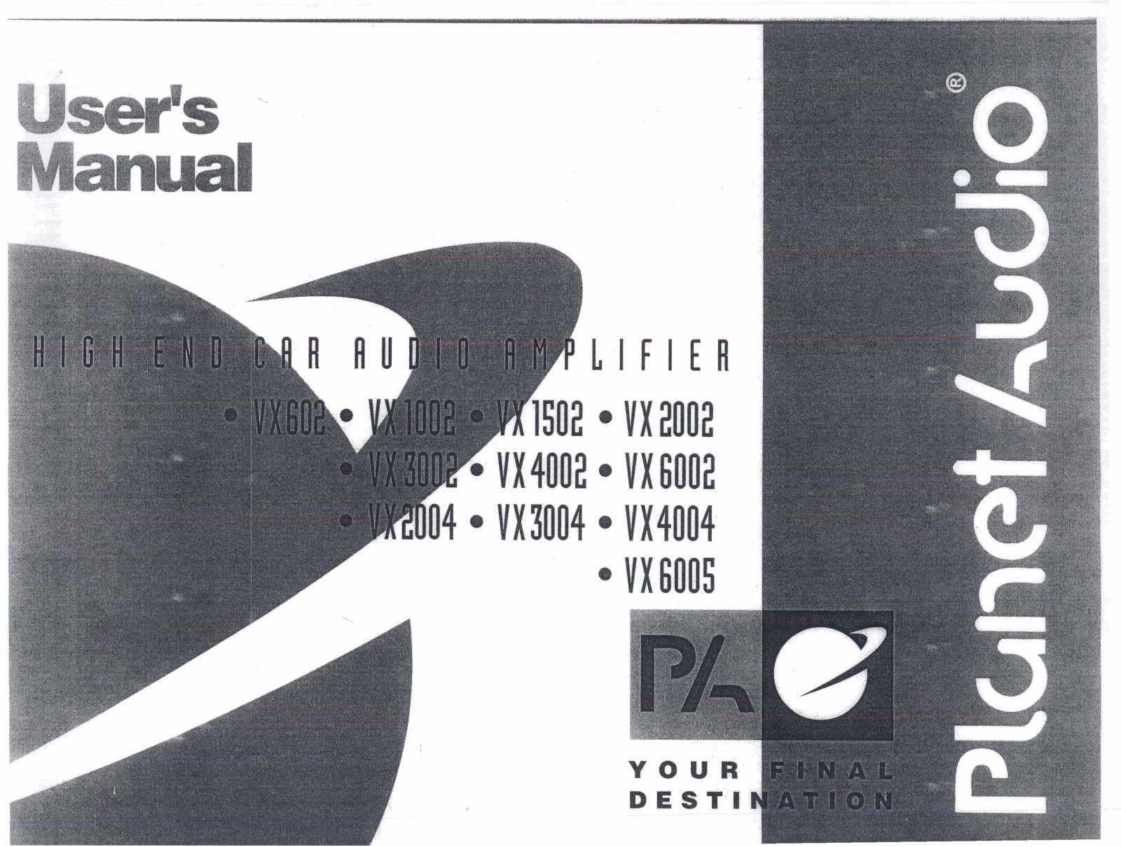 Planet Audio VX602, VX1002, VX1502, VX2002, VX3002 Users Manual - ManualMachine.com